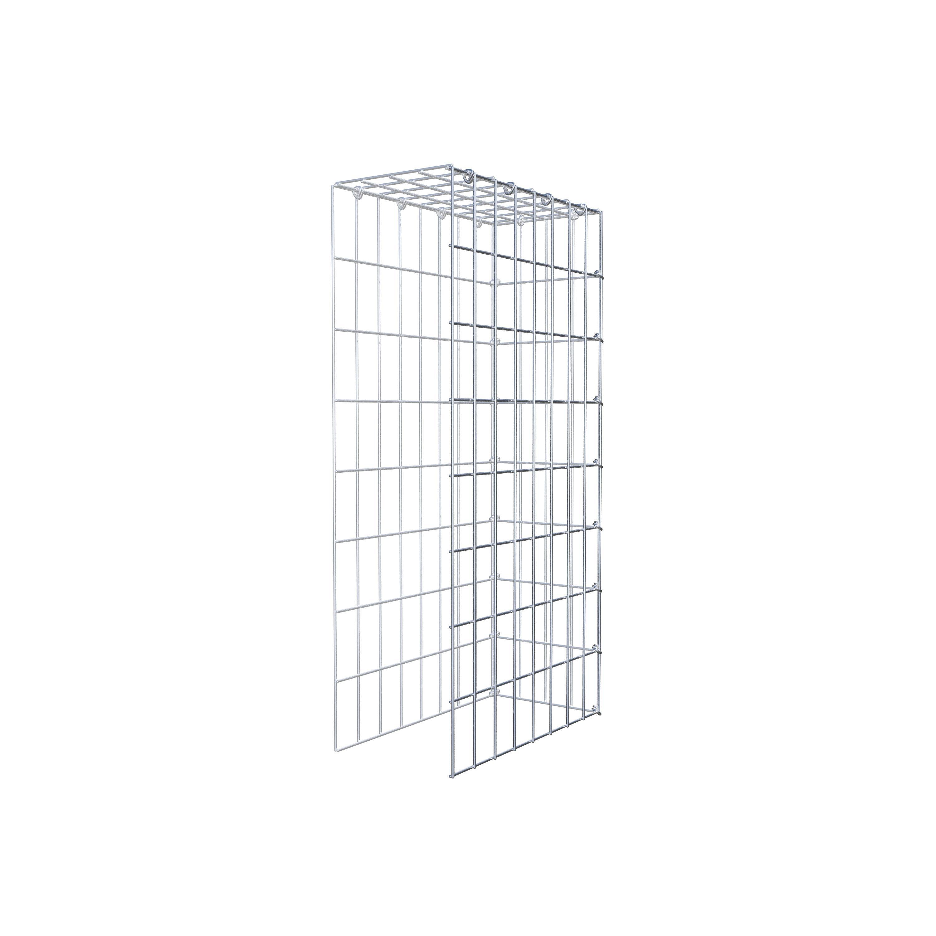 Monteret gabion type 4 80 cm x 40 cm x 20 cm (L x H x D), maskestørrelse 5 cm x 10 cm, C-ring