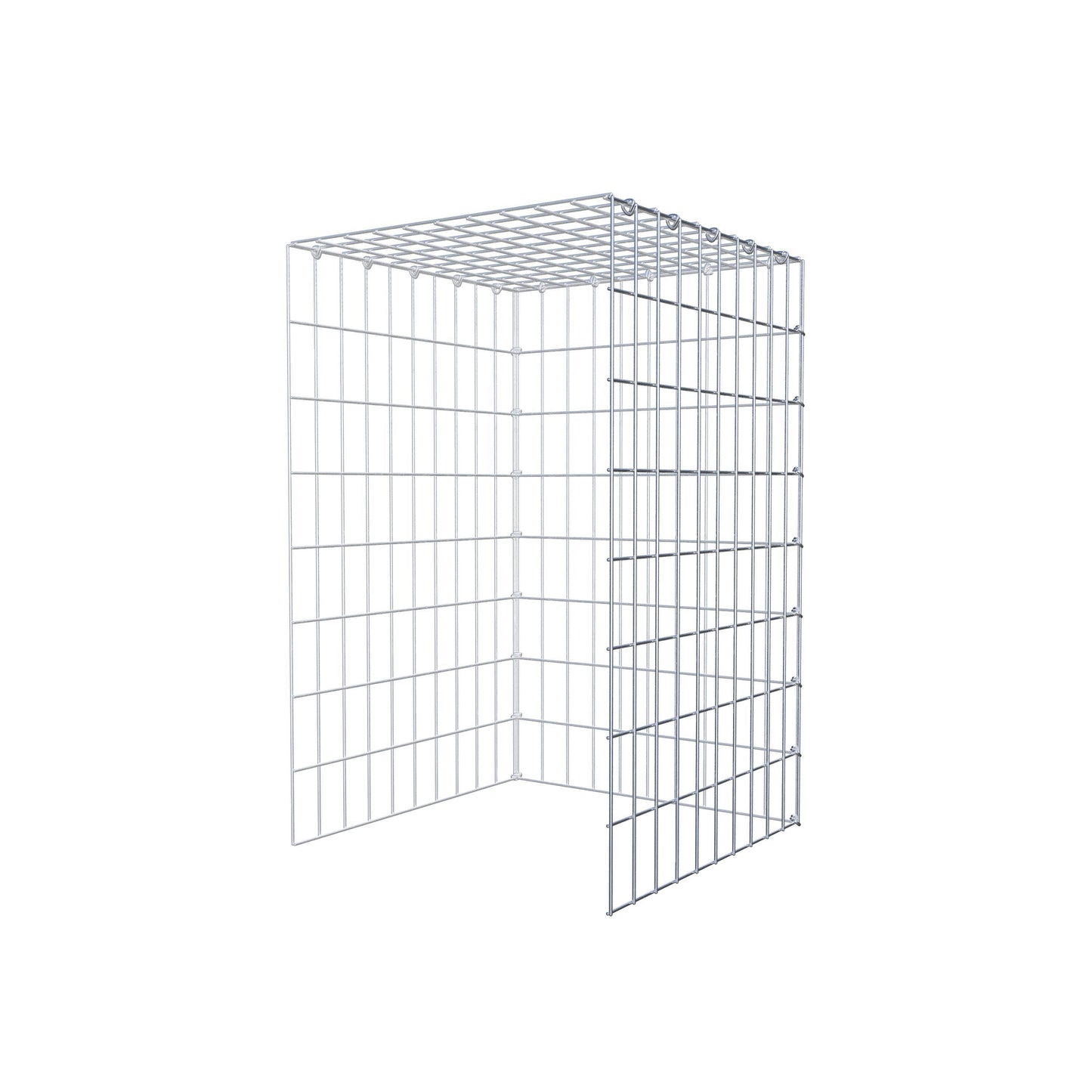 Monteret gabion type 4 80 cm x 50 cm x 50 cm (L x H x D), maskestørrelse 5 cm x 10 cm, C-ring