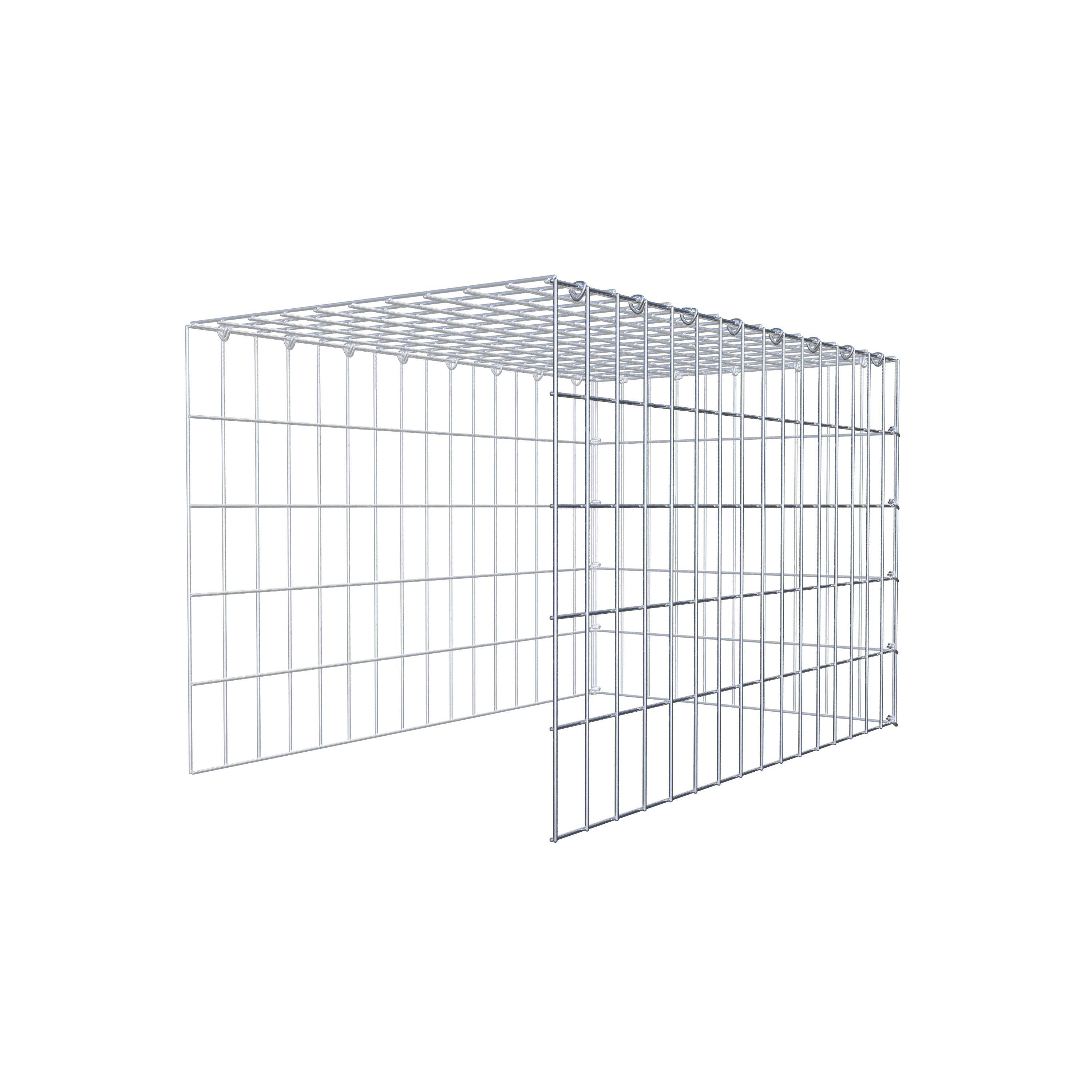 Monteret gabion type 4 80 cm x 50 cm x 50 cm (L x H x D), maskestørrelse 5 cm x 10 cm, C-ring