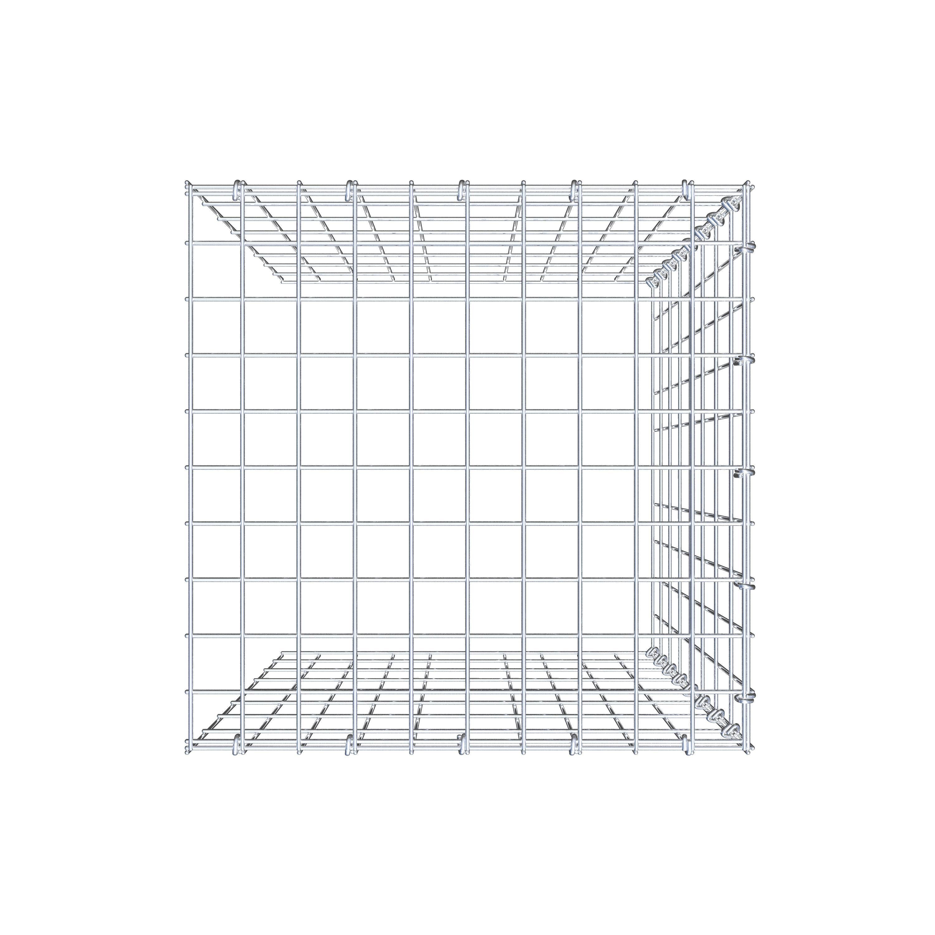 Monteret gabion type 4 80 cm x 50 cm x 50 cm (L x H x D), maskestørrelse 5 cm x 10 cm, C-ring