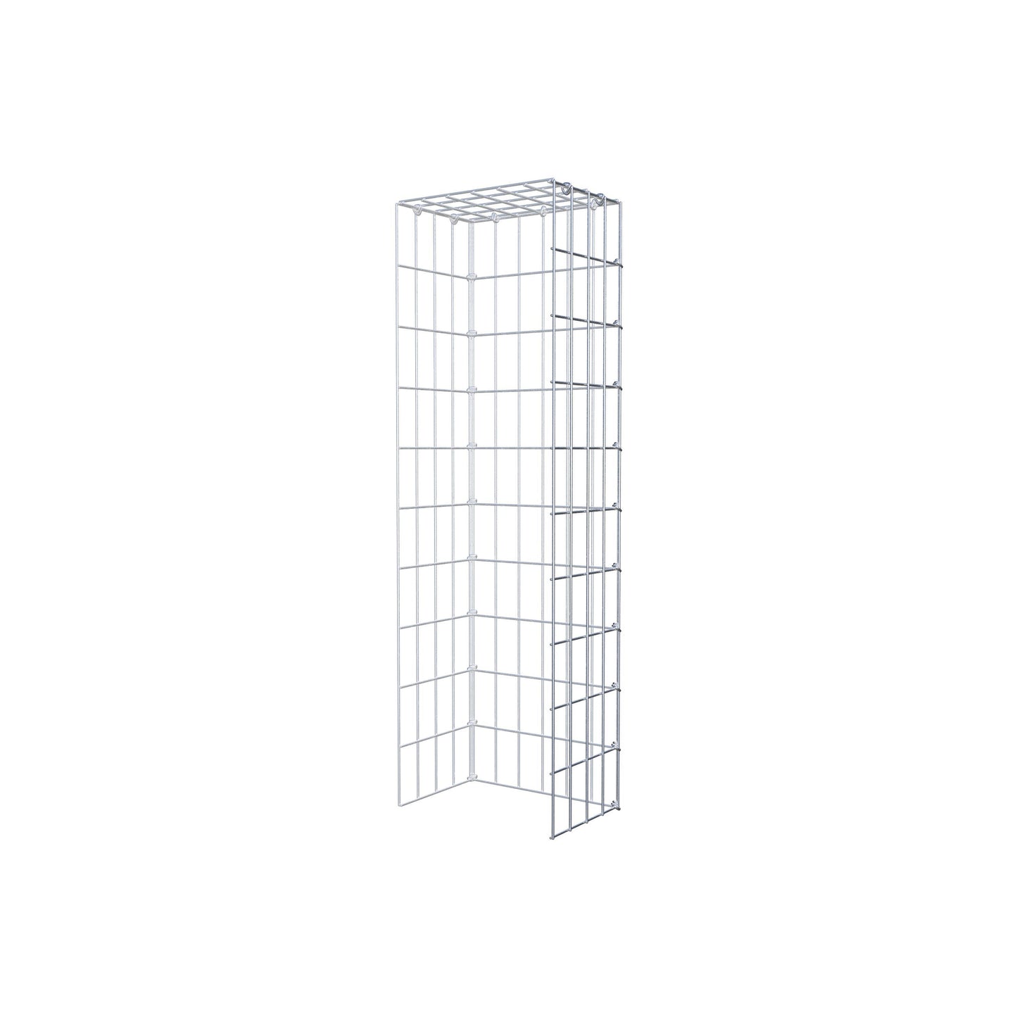 Monteret gabion type 4 100 cm x 20 cm x 30 cm (L x H x D), maskestørrelse 5 cm x 10 cm, C-ring