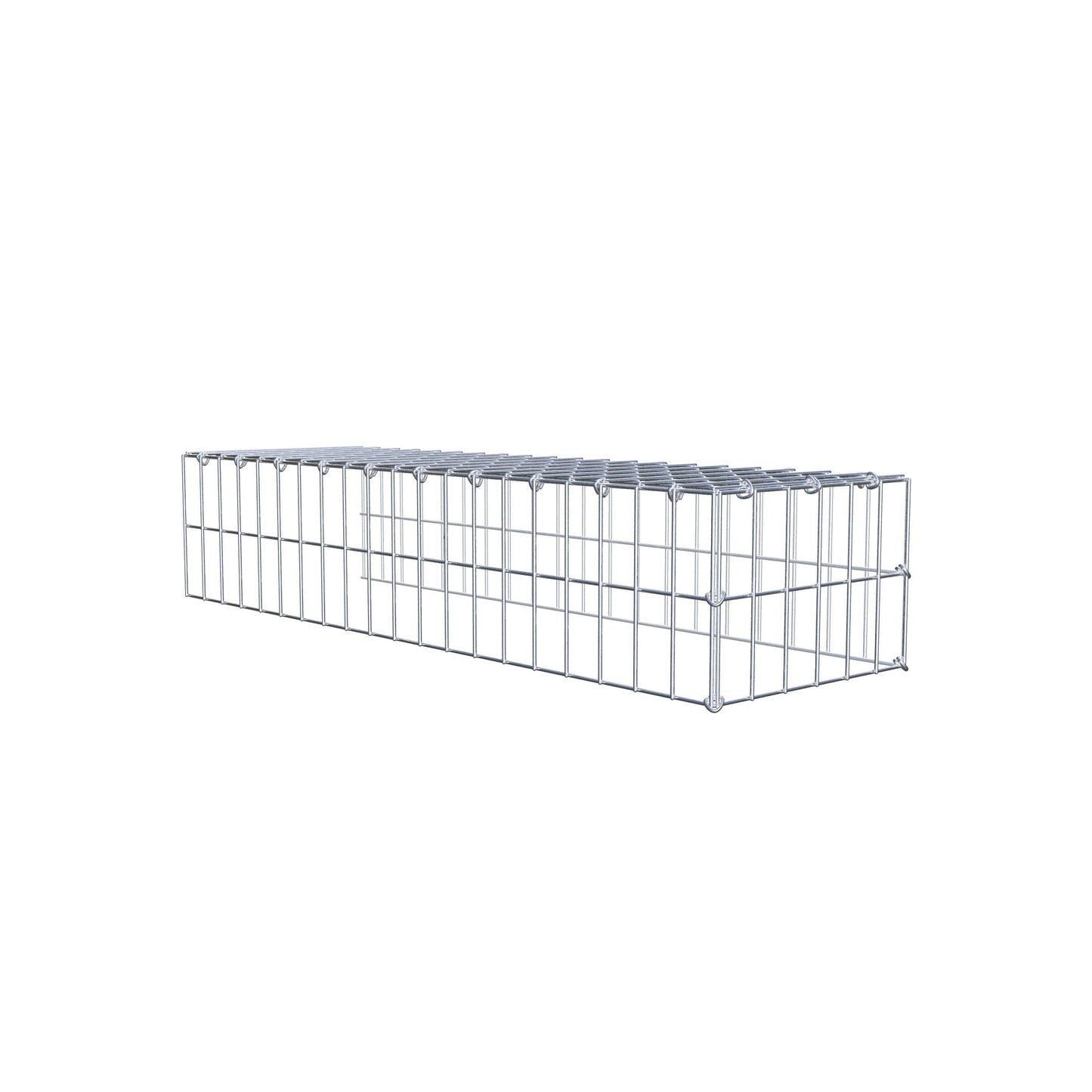 Monteret gabion type 4 100 cm x 20 cm x 30 cm (L x H x D), maskestørrelse 5 cm x 10 cm, C-ring