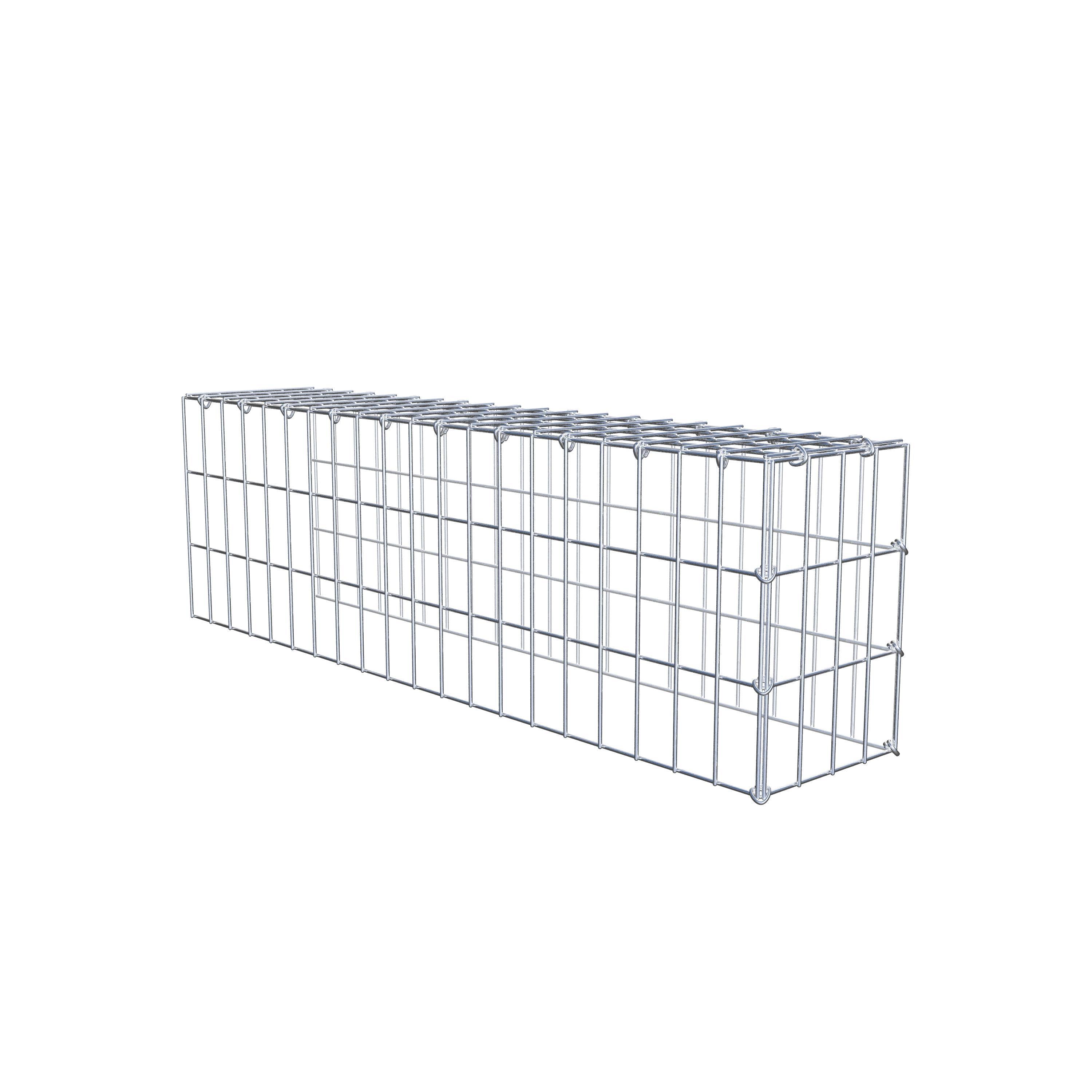 Monteret gabion type 4 100 cm x 30 cm x 20 cm (L x H x D), maskestørrelse 5 cm x 10 cm, C-ring