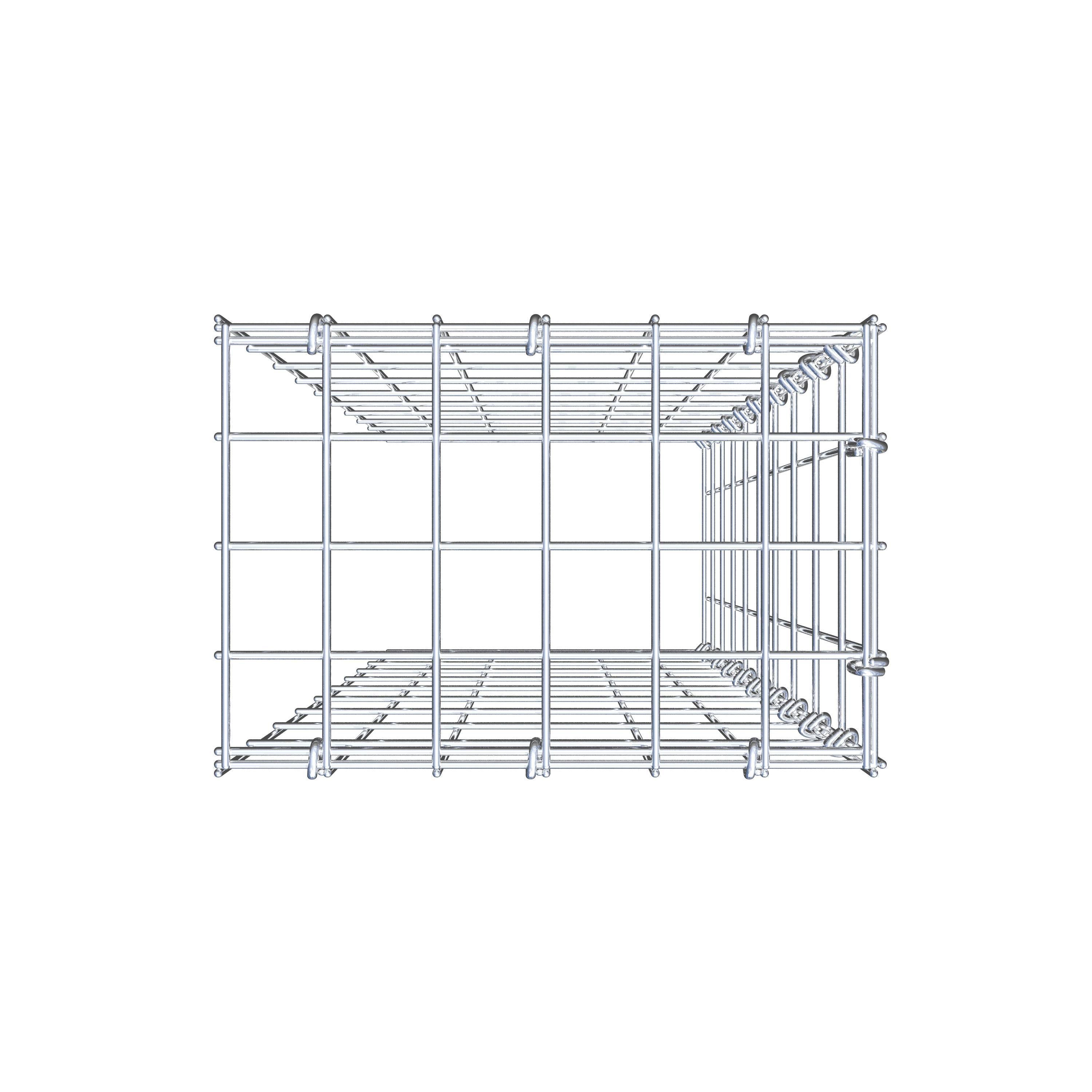 Monteret gabion type 4 100 cm x 30 cm x 20 cm (L x H x D), maskestørrelse 5 cm x 10 cm, C-ring