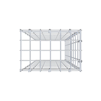 Typ 4 påbyggnadsgabion 100 cm x 30 cm x 20 cm (L x H x D), maskstorlek 5 cm x 10 cm, C-ring