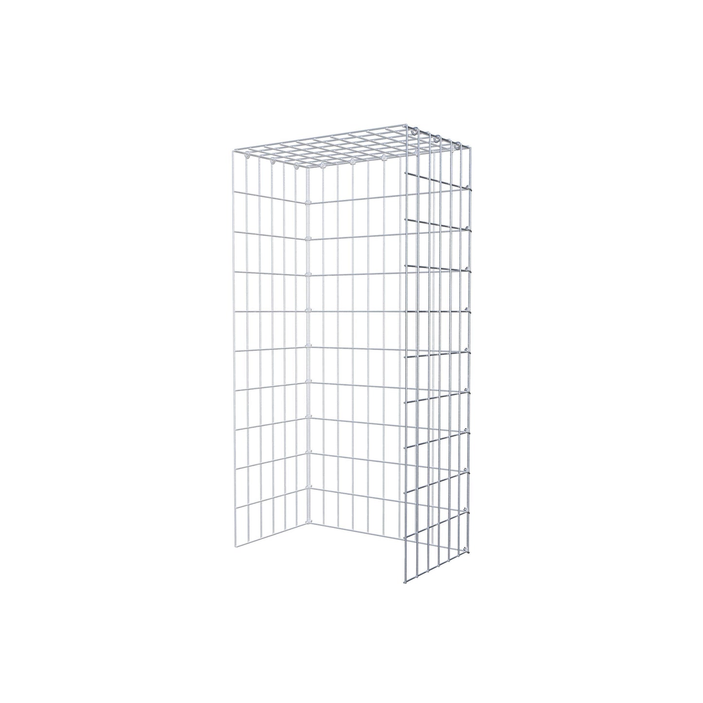 Monteret gabion type 4 100 cm x 30 cm x 50 cm (L x H x D), maskestørrelse 5 cm x 10 cm, C-ring