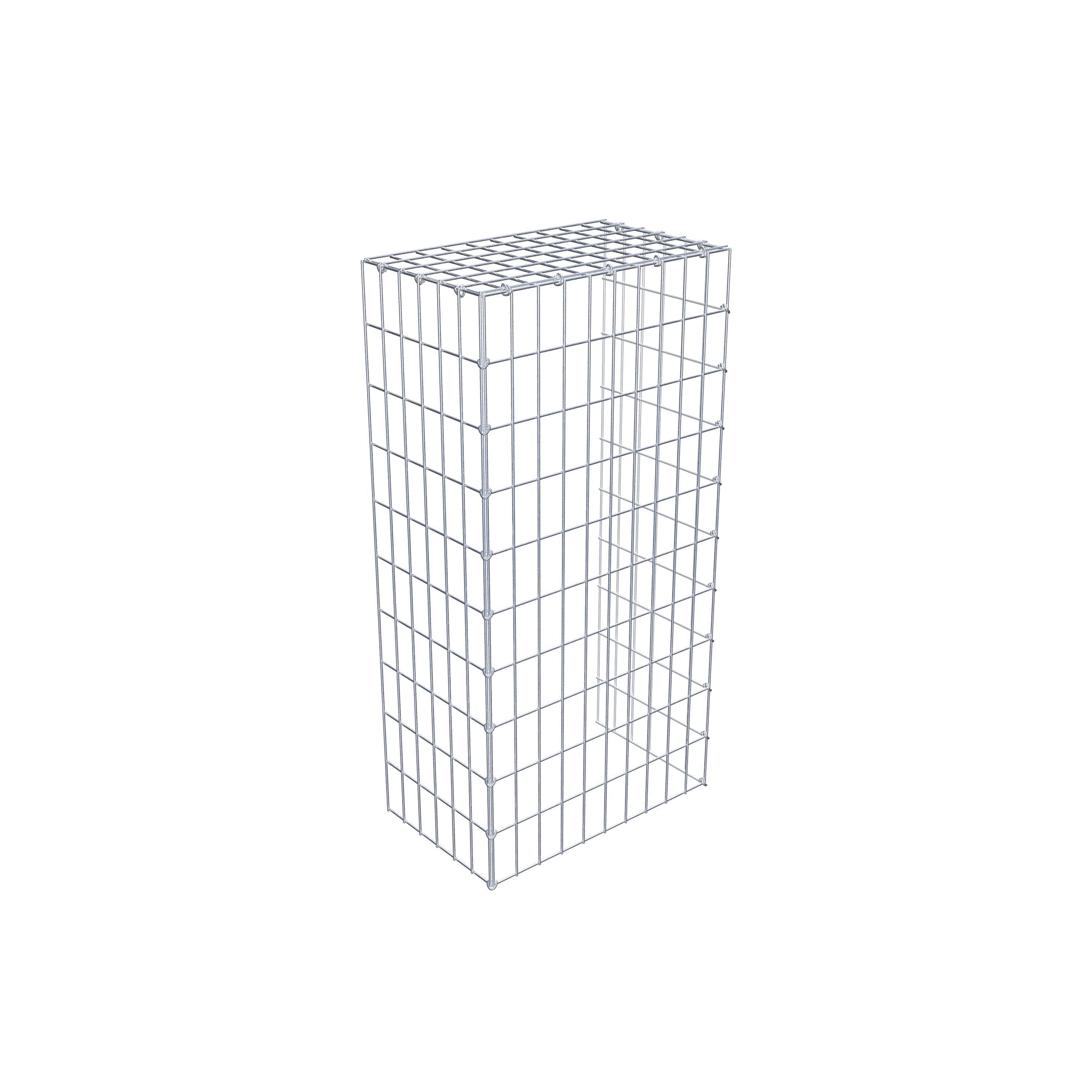 Monteret gabion type 4 100 cm x 30 cm x 50 cm (L x H x D), maskestørrelse 5 cm x 10 cm, C-ring