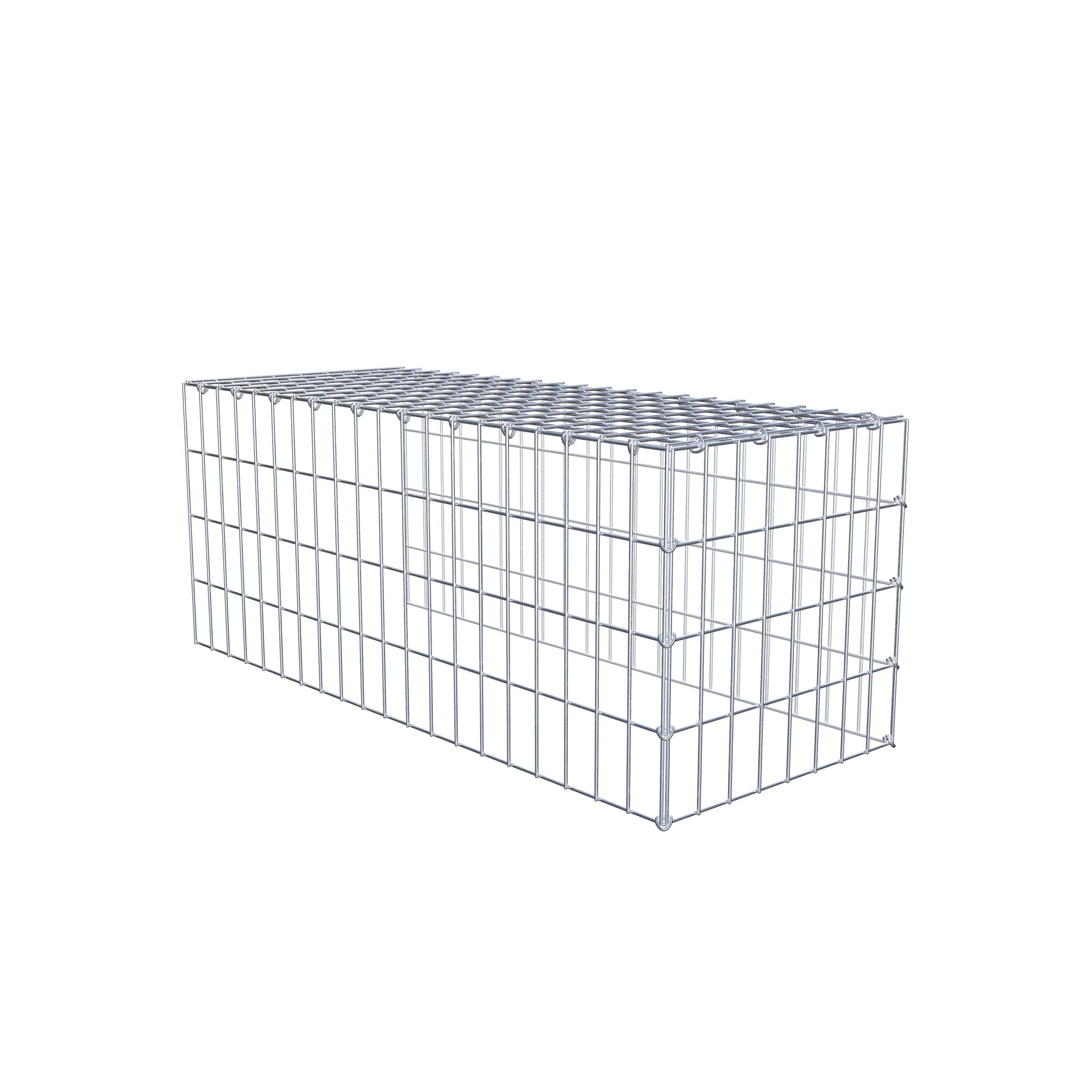 Monteret gabion type 4 100 cm x 40 cm x 40 cm (L x H x D), maskestørrelse 5 cm x 10 cm, C-ring