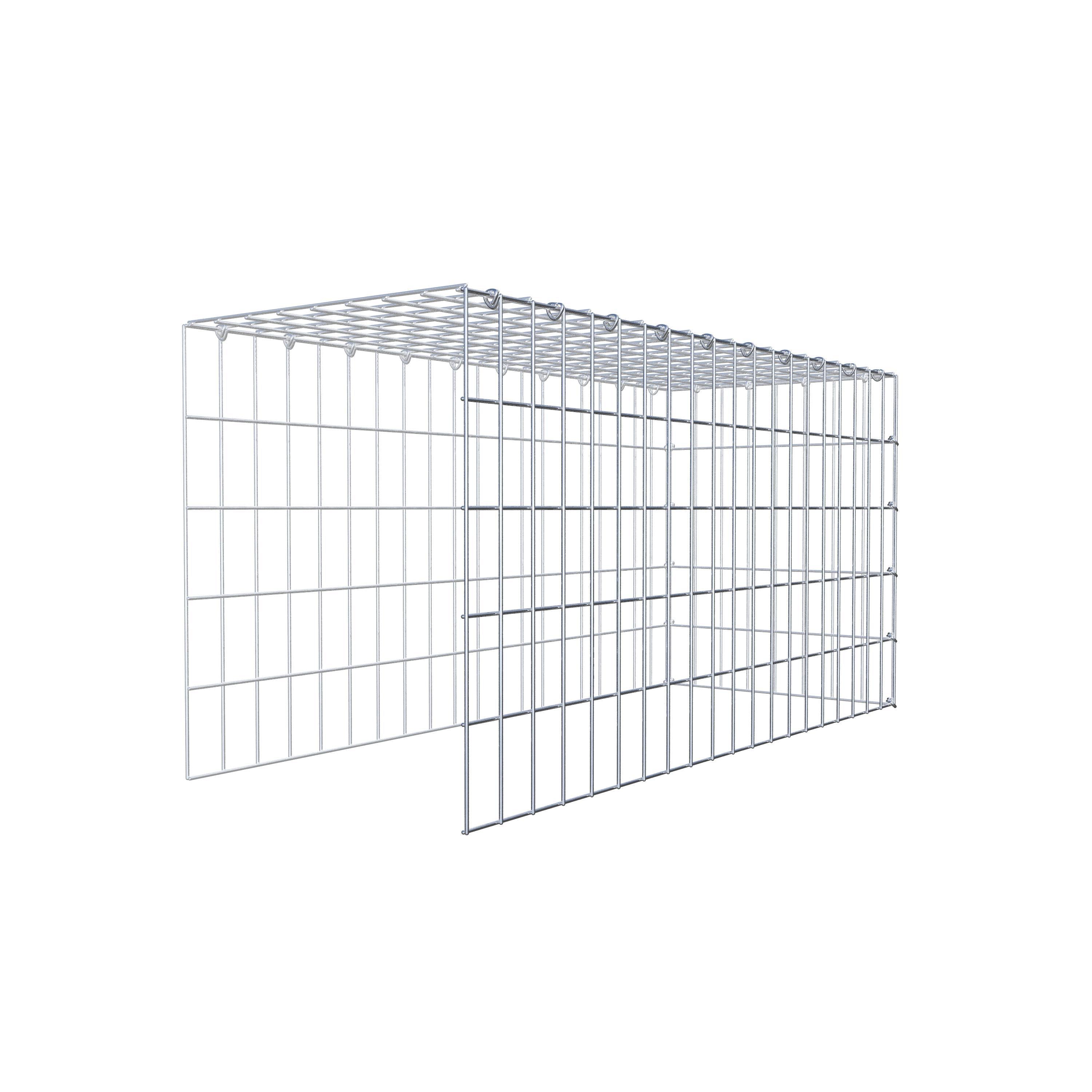 Mounted gabion type 4 100 cm x 50 cm x 40 cm (L x H x D), mesh size 5 cm x 10 cm, C-ring