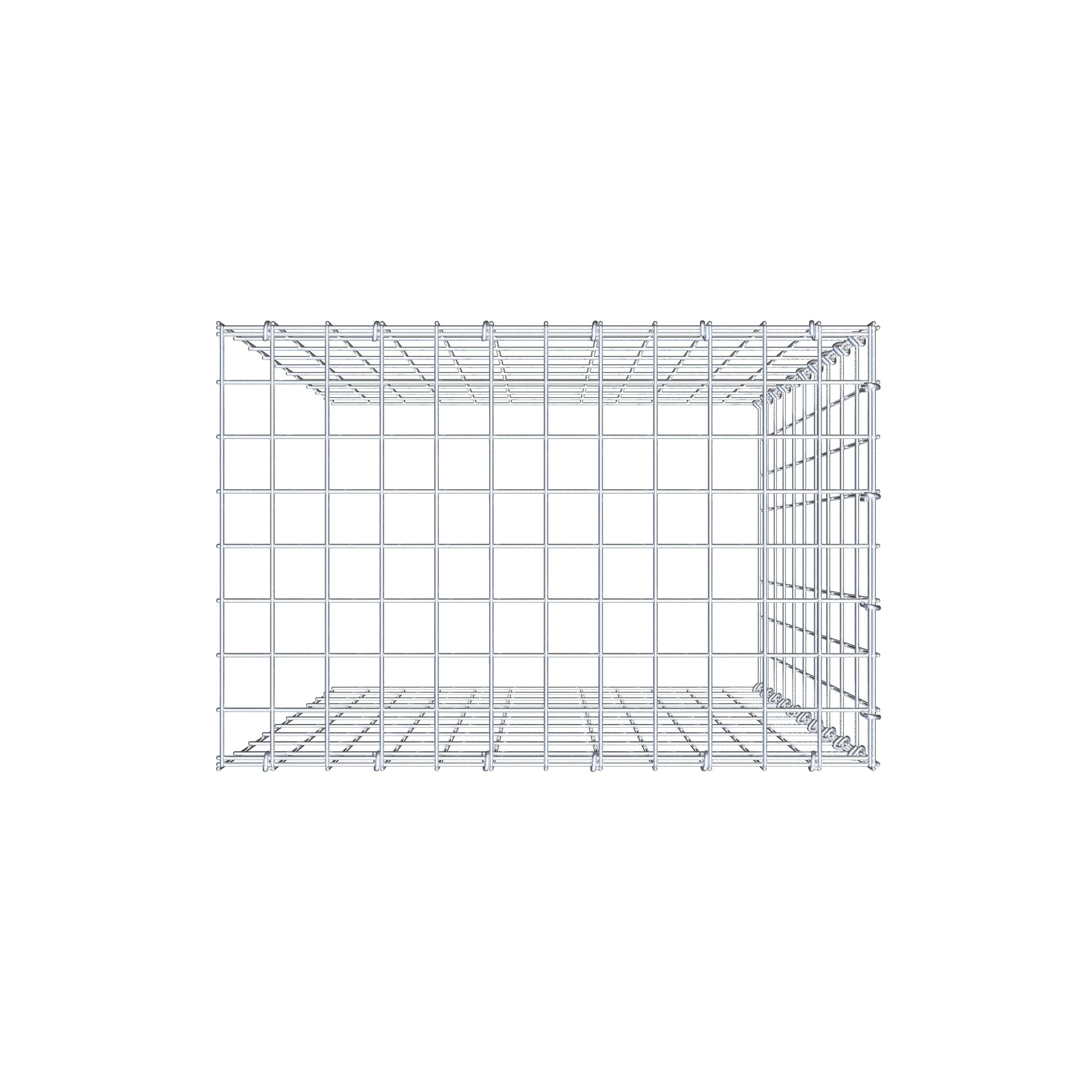 Monteret gabion type 4 100 cm x 60 cm x 40 cm (L x H x D), maskestørrelse 5 cm x 10 cm, C-ring