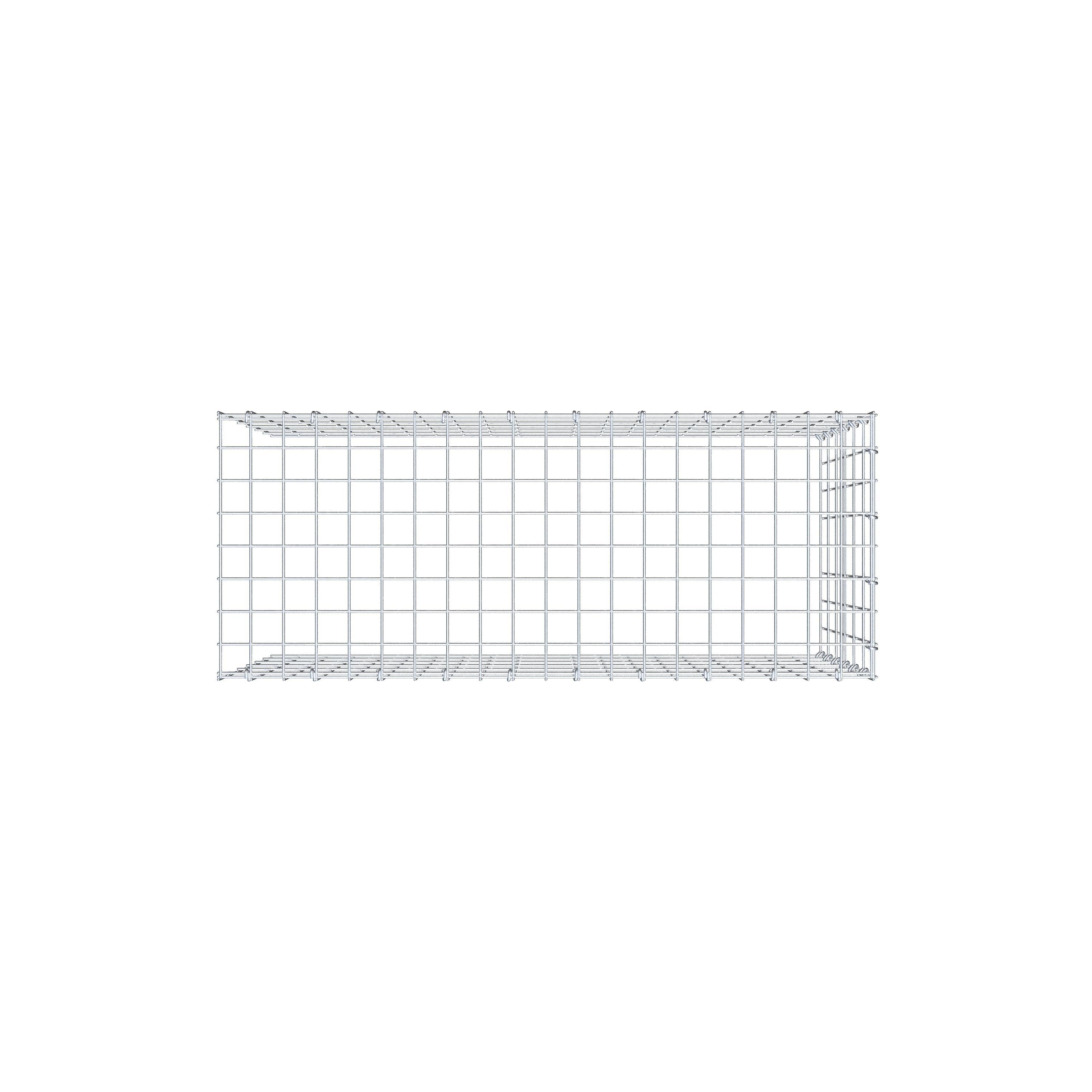 Monteret gabion type 4 100 cm x 60 cm x 40 cm (L x H x D), maskestørrelse 5 cm x 10 cm, C-ring