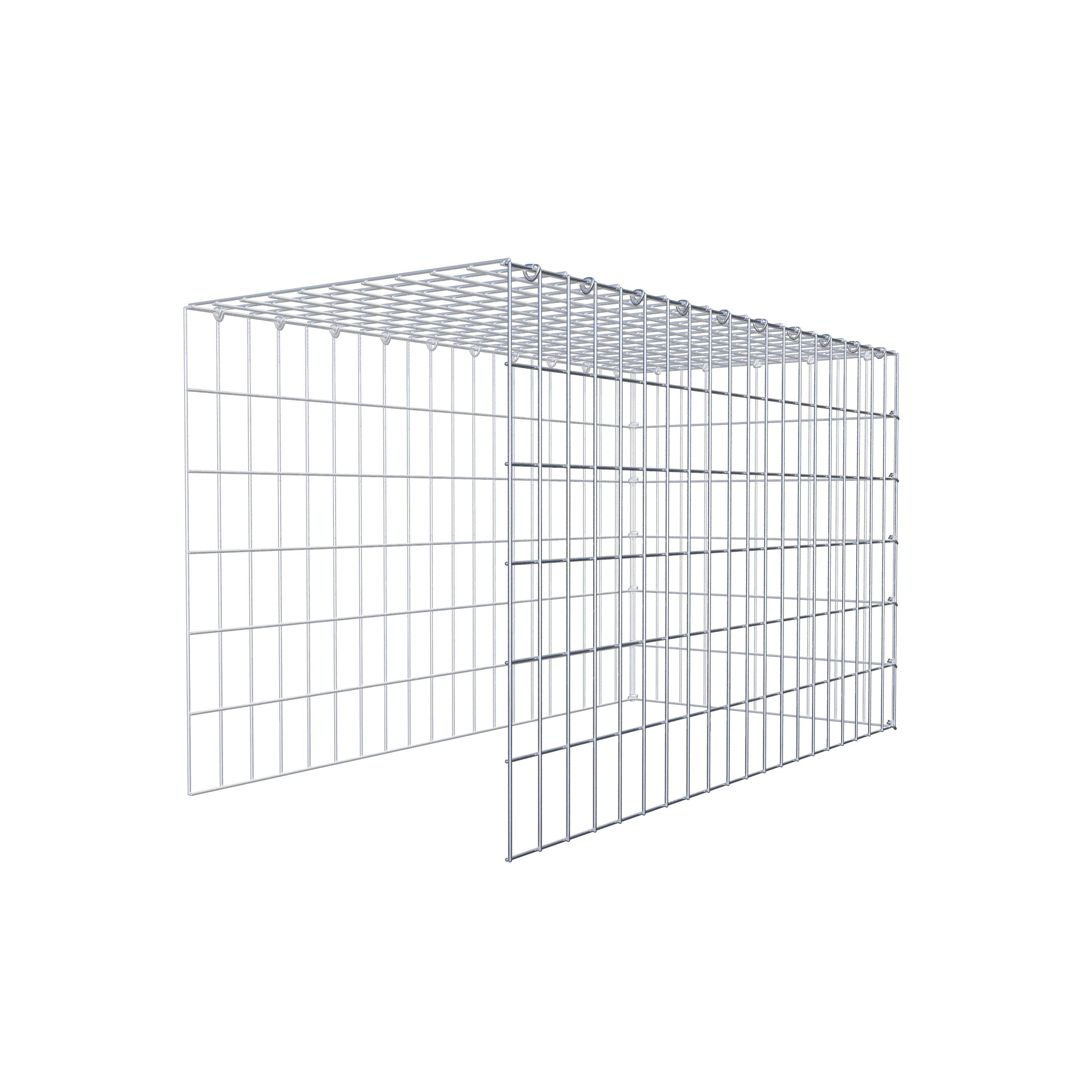 Monteret gabion type 4 100 cm x 60 cm x 50 cm (L x H x D), maskestørrelse 5 cm x 10 cm, C-ring