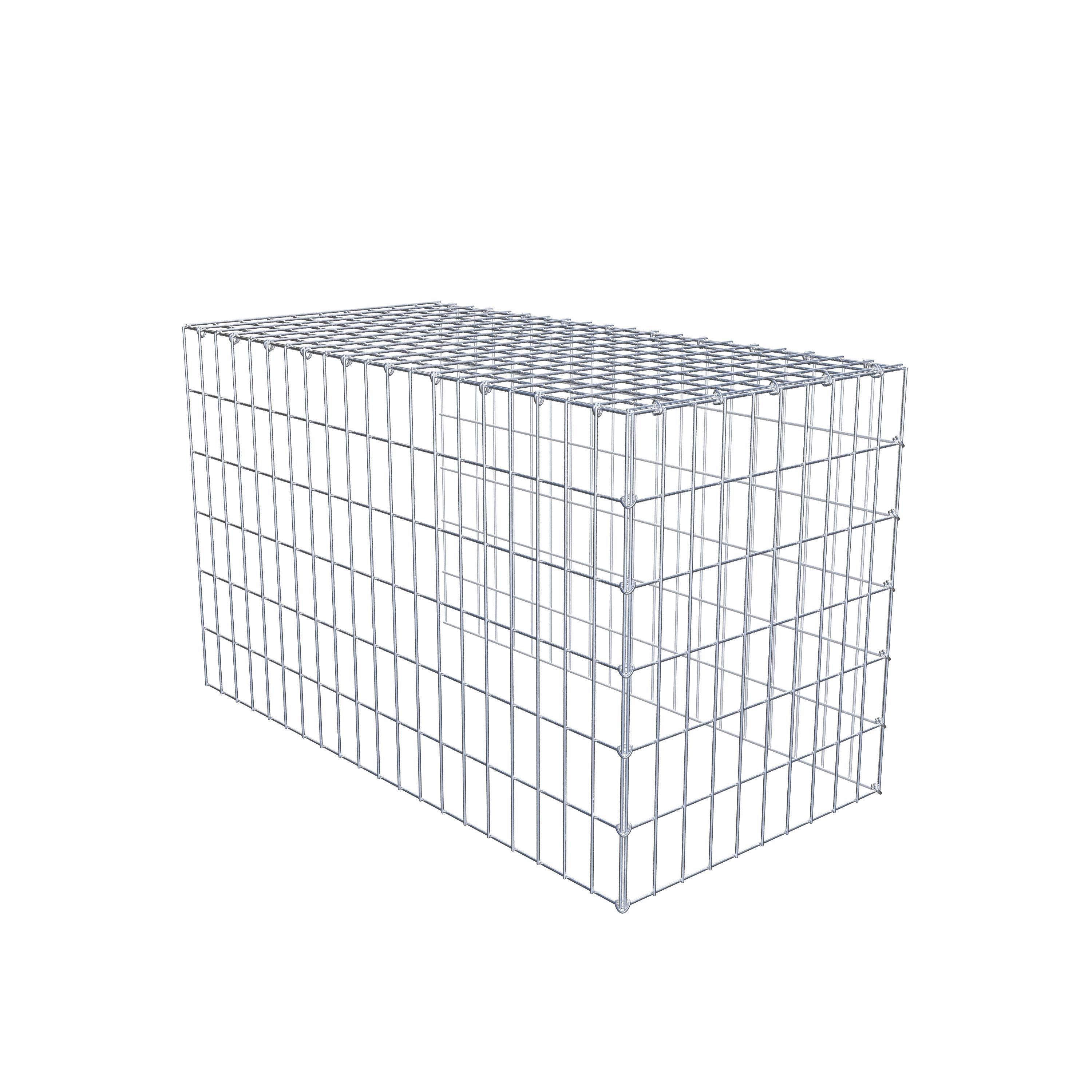 Monteret gabion type 4 100 cm x 60 cm x 50 cm (L x H x D), maskestørrelse 5 cm x 10 cm, C-ring