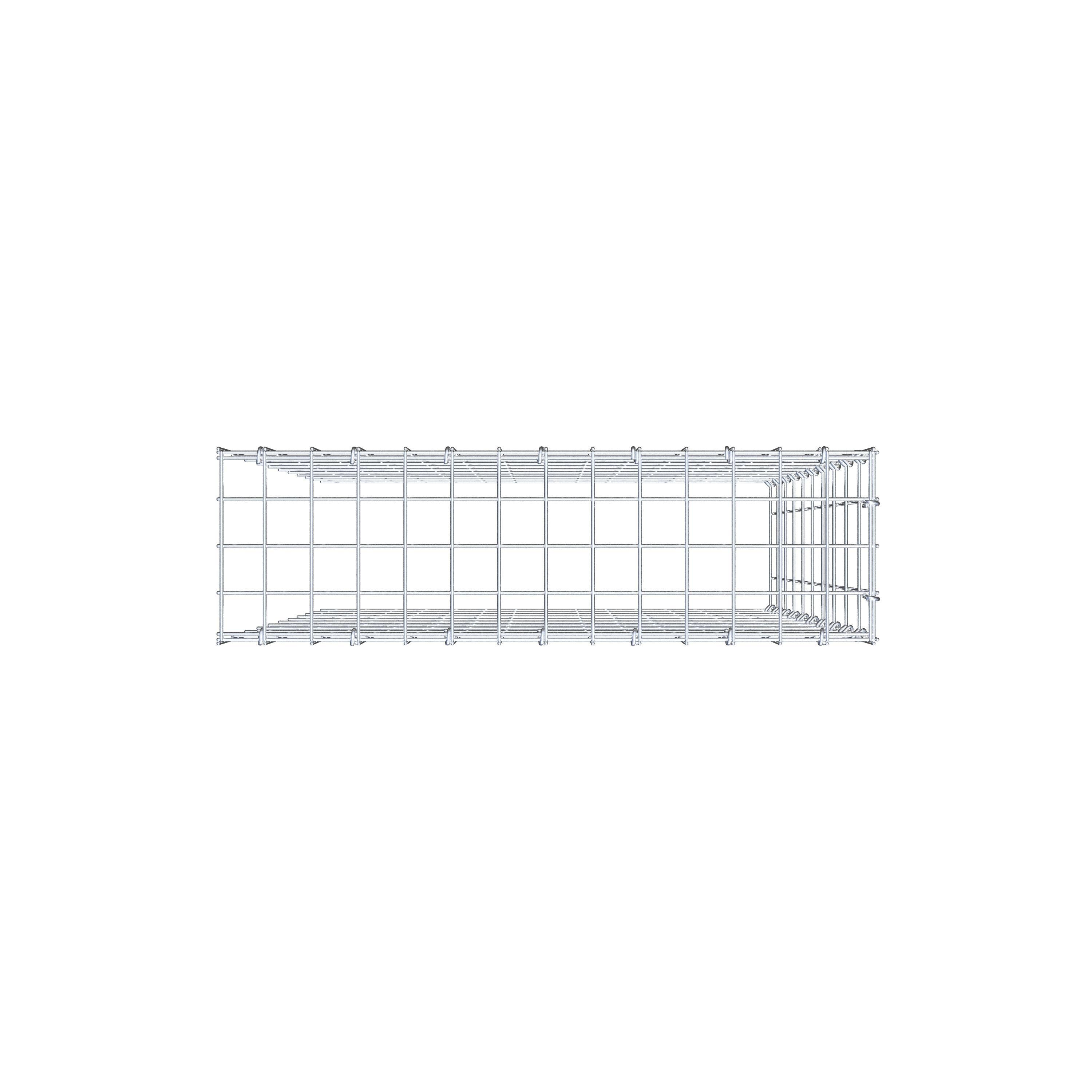 Typ 4 påbyggnadsgabion 100 cm x 70 cm x 20 cm (L x H x D), maskstorlek 5 cm x 10 cm, C-ring