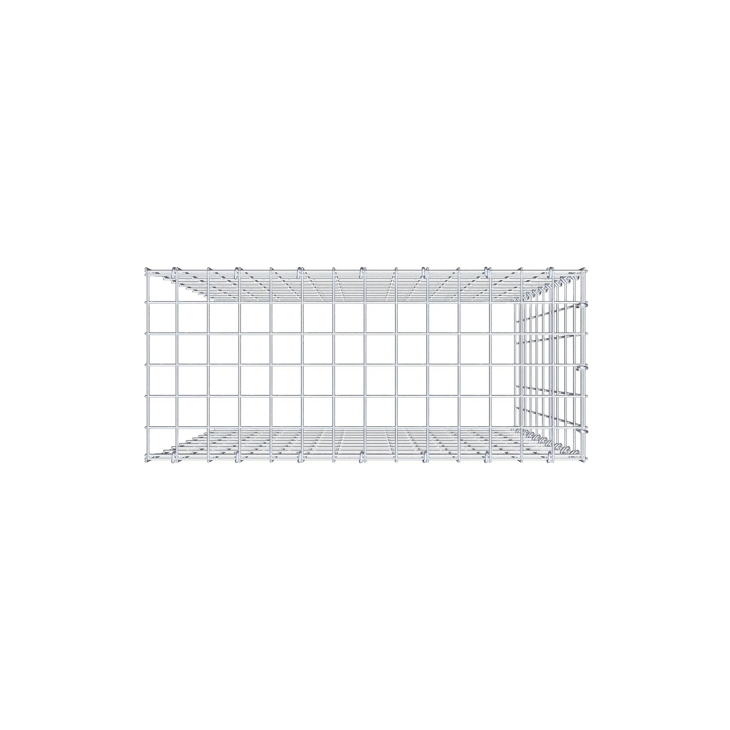 Mounted gabion type 4 100 cm x 70 cm x 30 cm (L x H x D), mesh size 5 cm x 10 cm, C-ring