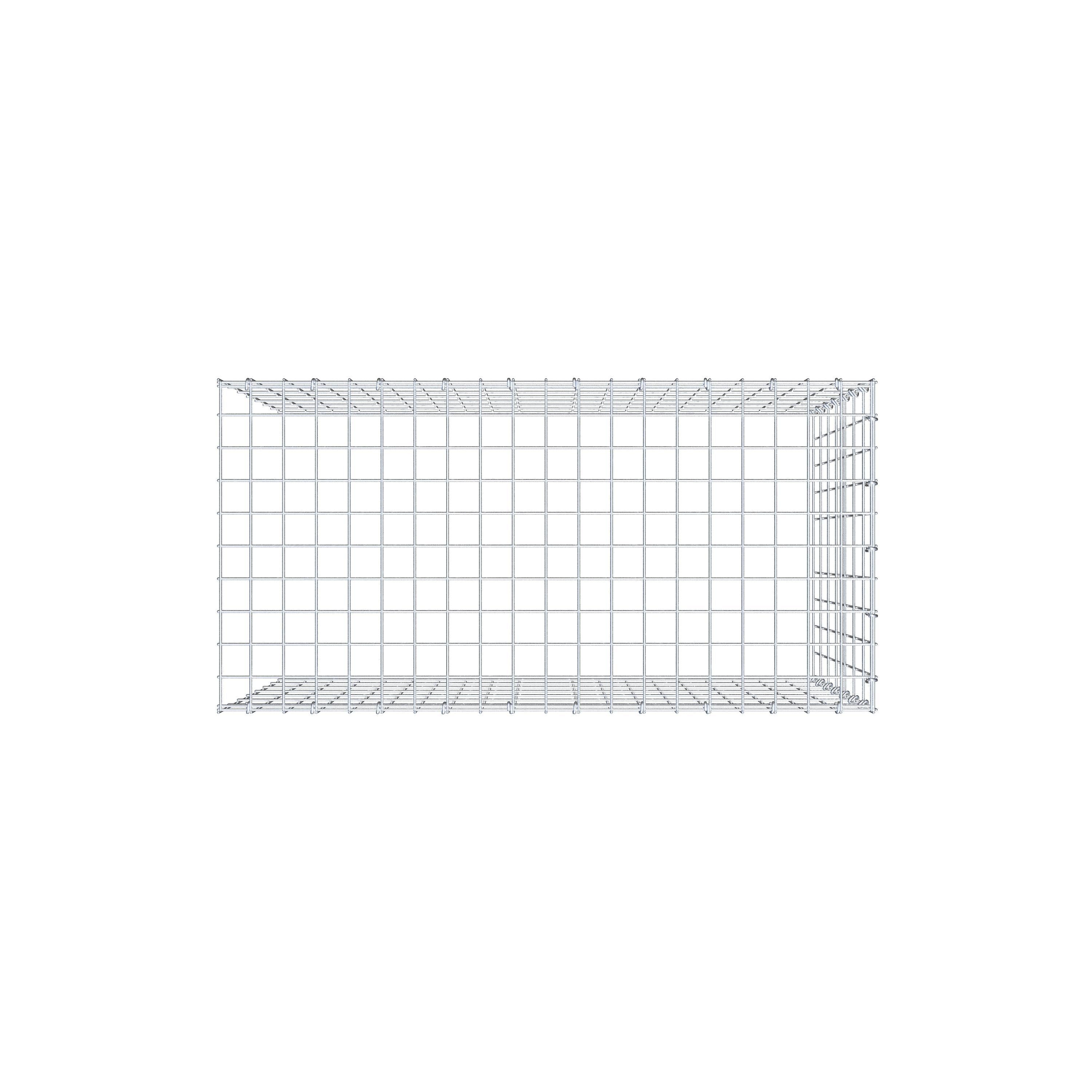 Anbaugabione Typ 4 100 cm x 70 cm x 50 cm (L x H x T), Maschenweite 5 cm x 10 cm, C-Ring