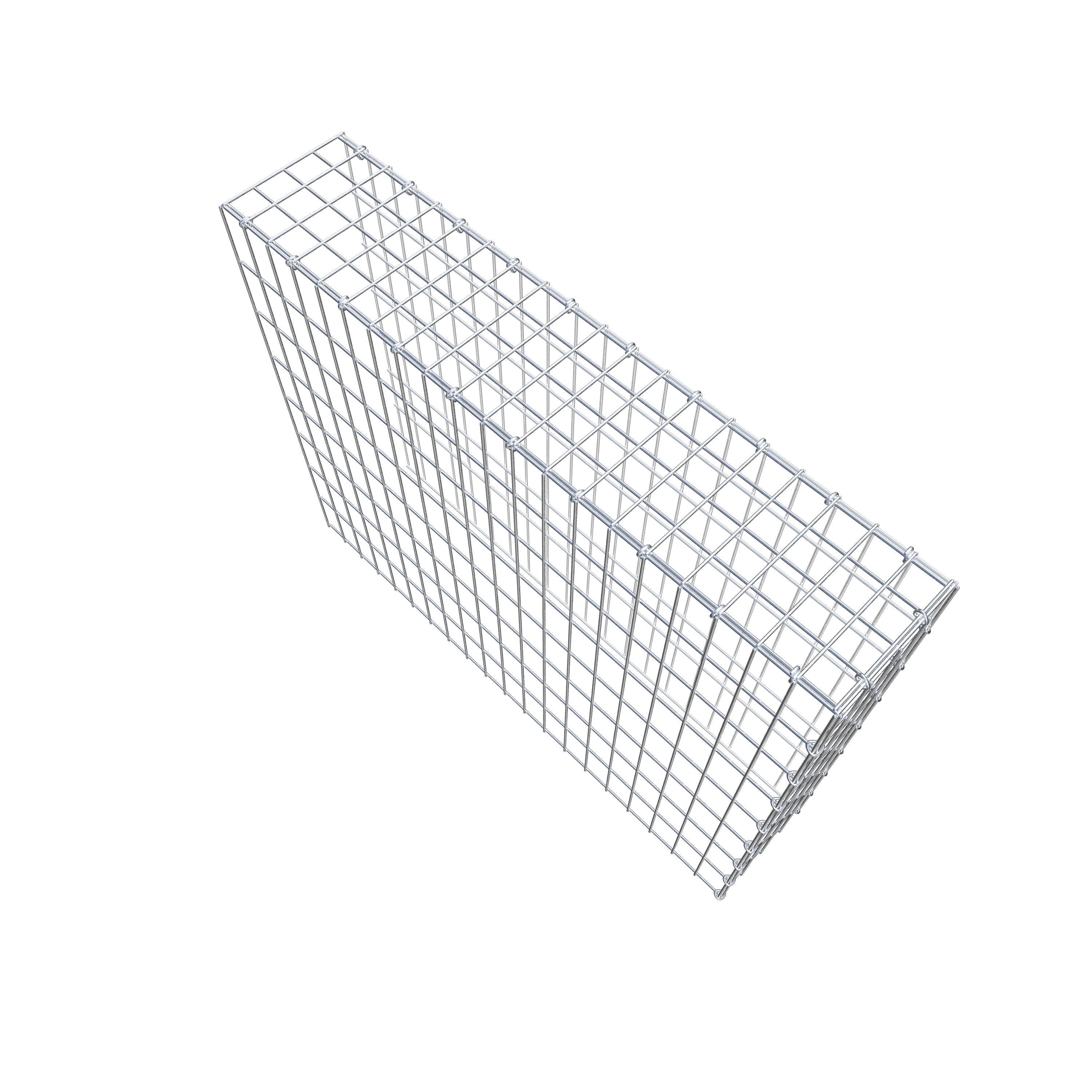 Monteret gabion type 4 100 cm x 80 cm x 20 cm (L x H x D), maskestørrelse 5 cm x 10 cm, C-ring