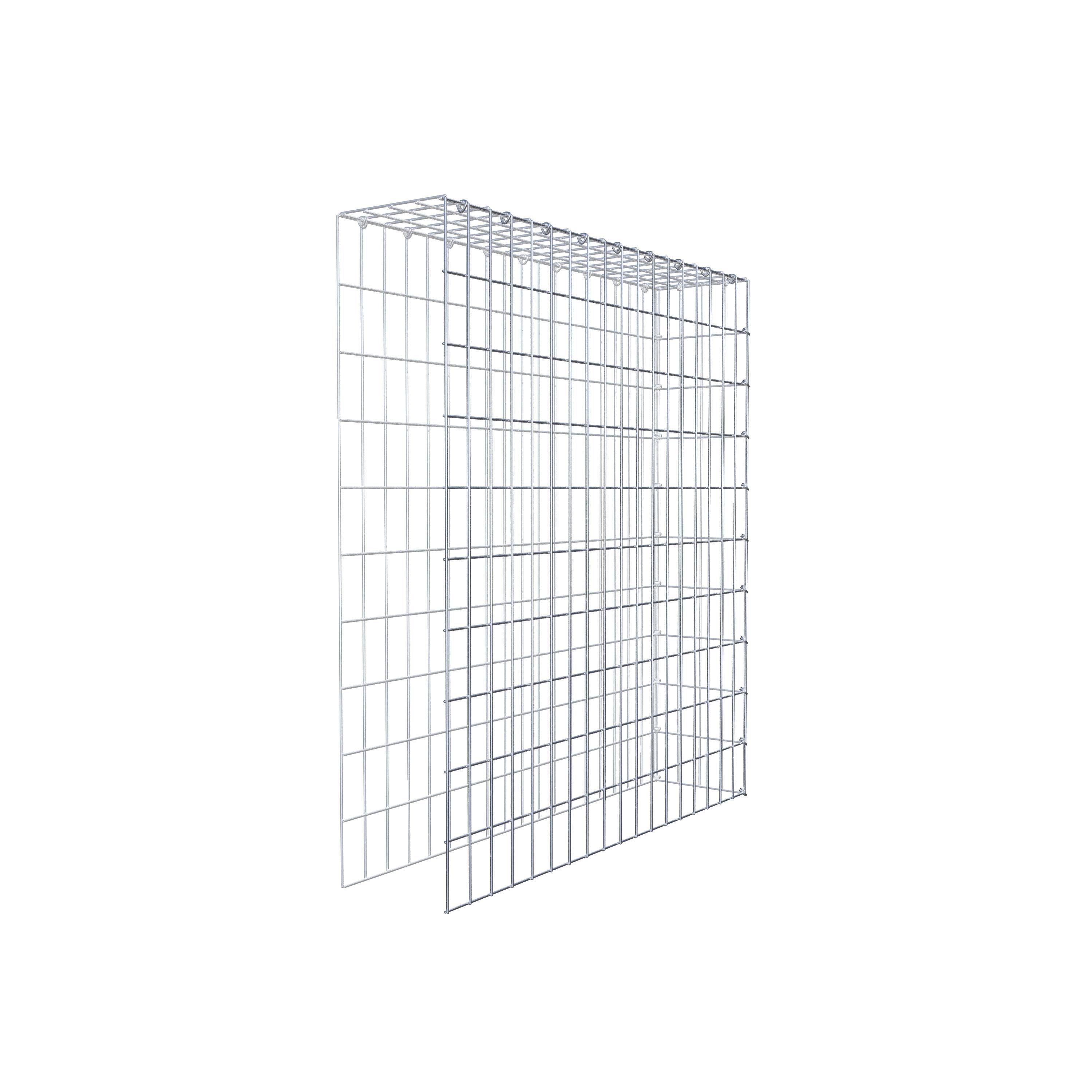 Monteret gabion type 4 100 cm x 90 cm x 20 cm (L x H x D), maskestørrelse 5 cm x 10 cm, C-ring