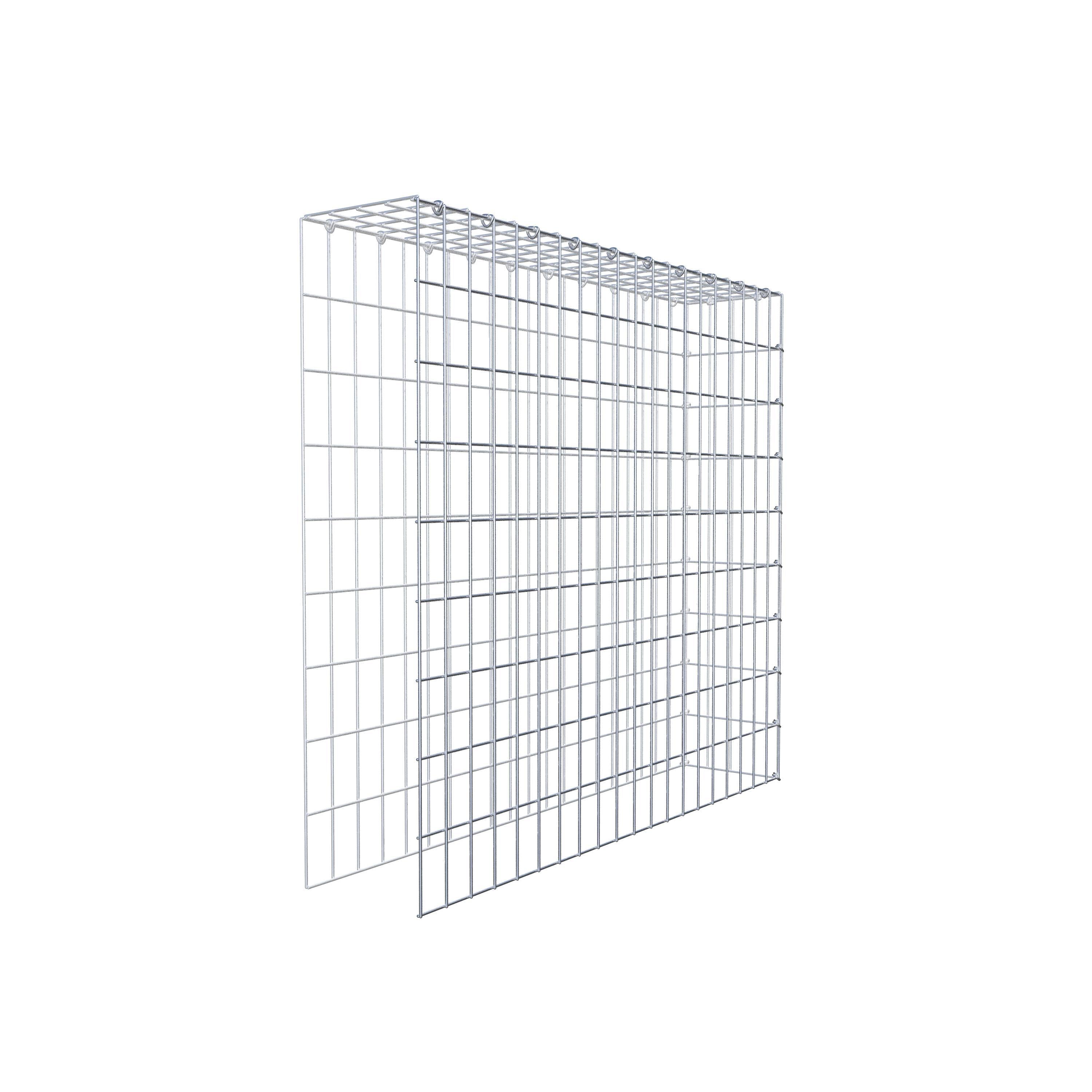 Monteret gabion type 4 100 cm x 90 cm x 20 cm (L x H x D), maskestørrelse 5 cm x 10 cm, C-ring