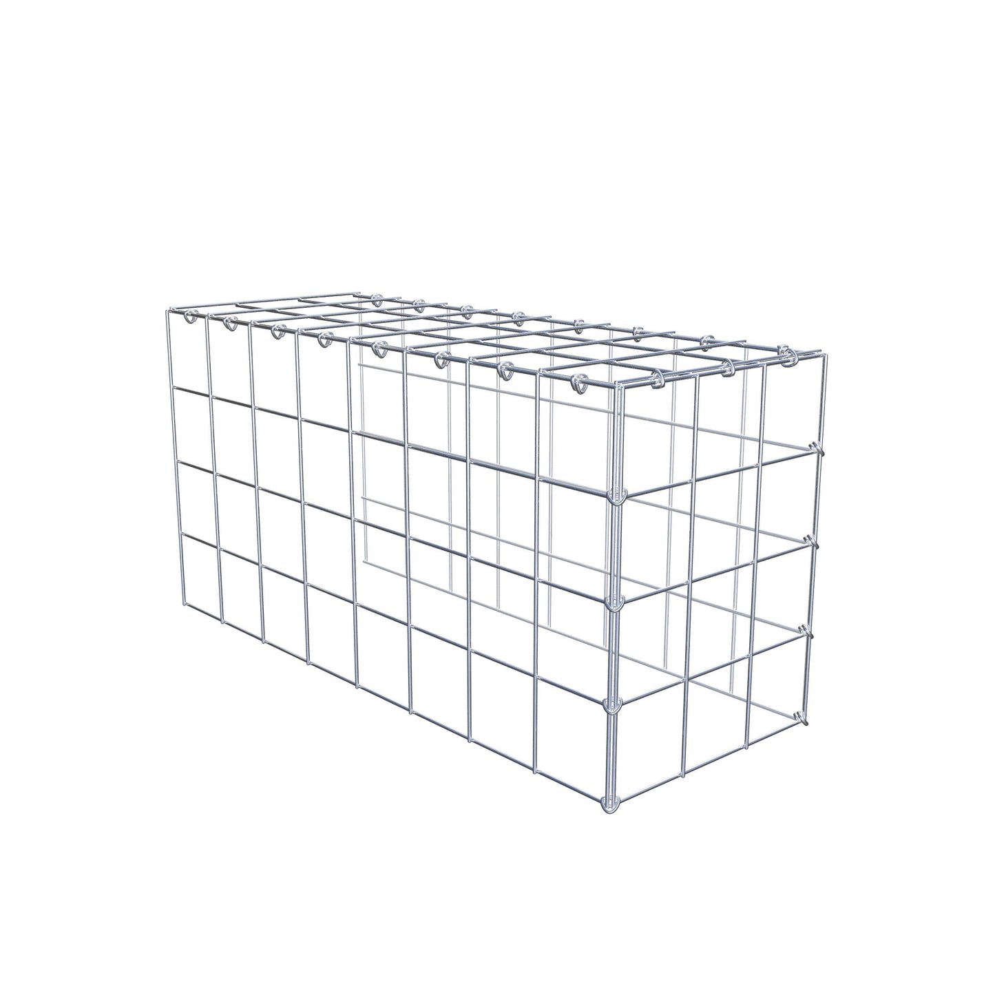 Mounted gabion type 4 80 cm x 40 cm x 30 cm (L x H x D), mesh size 10 cm x 10 cm, C-ring