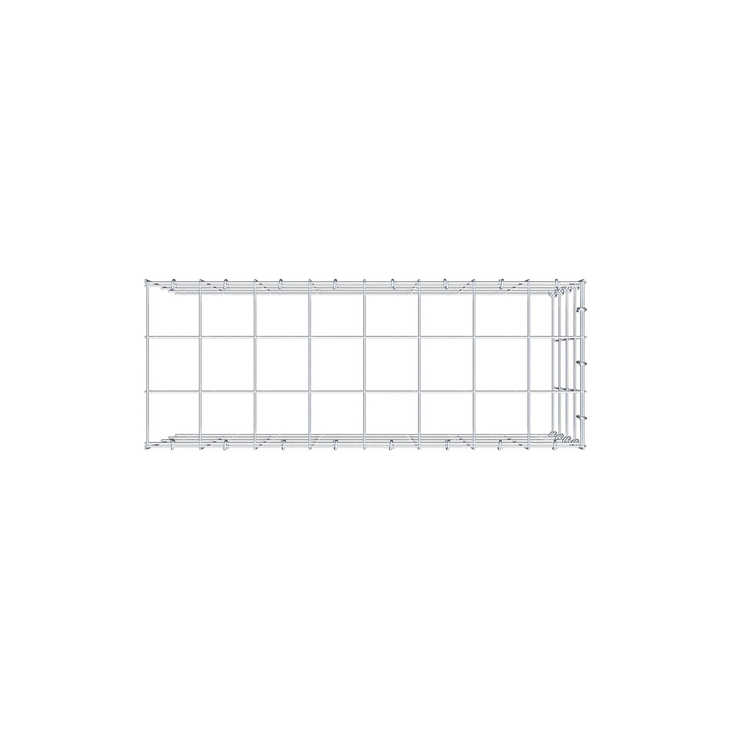 Mounted gabion type 4 80 cm x 40 cm x 30 cm (L x H x D), mesh size 10 cm x 10 cm, C-ring