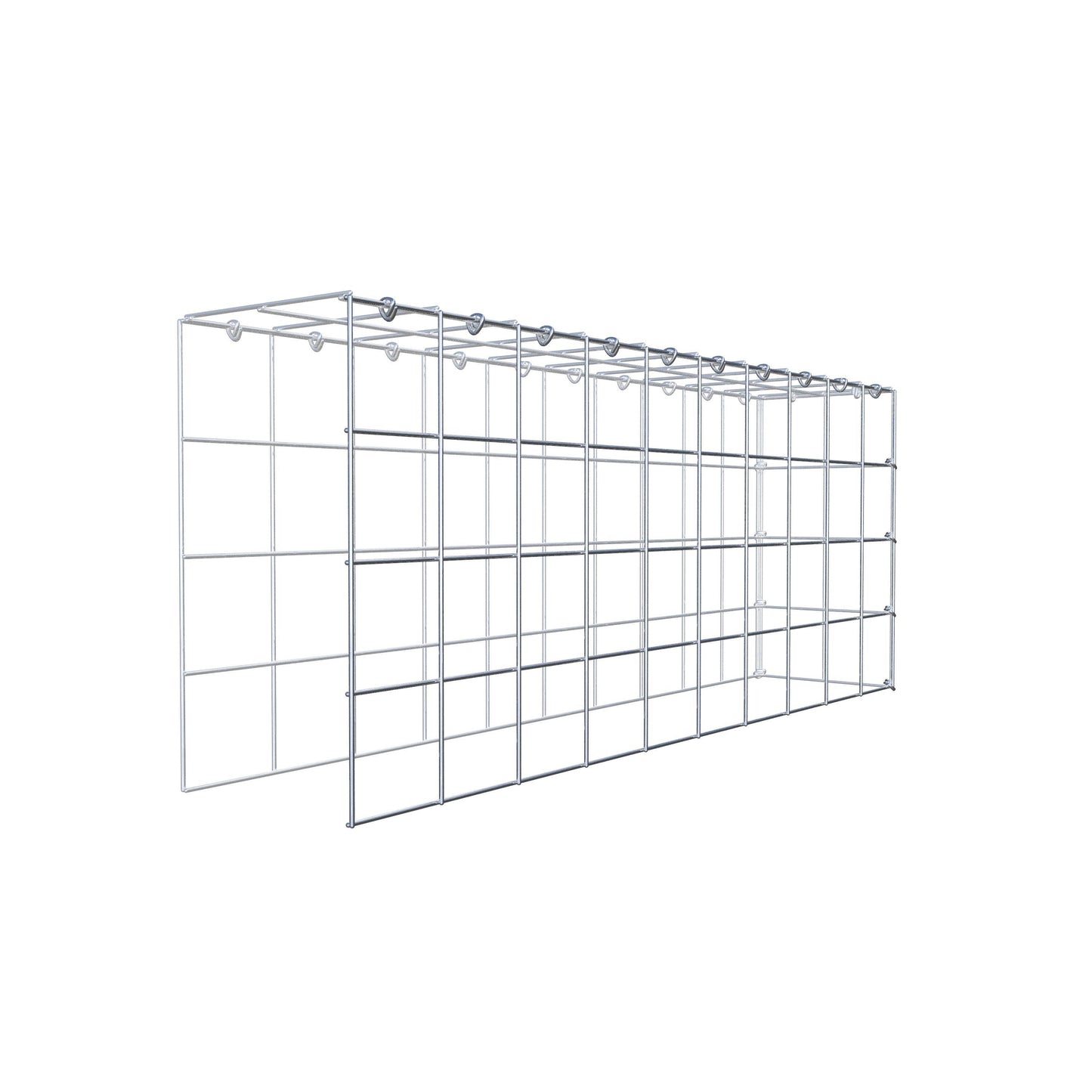 Monteret gabion type 4 100 cm x 40 cm x 20 cm (L x H x D), maskestørrelse 10 cm x 10 cm, C-ring