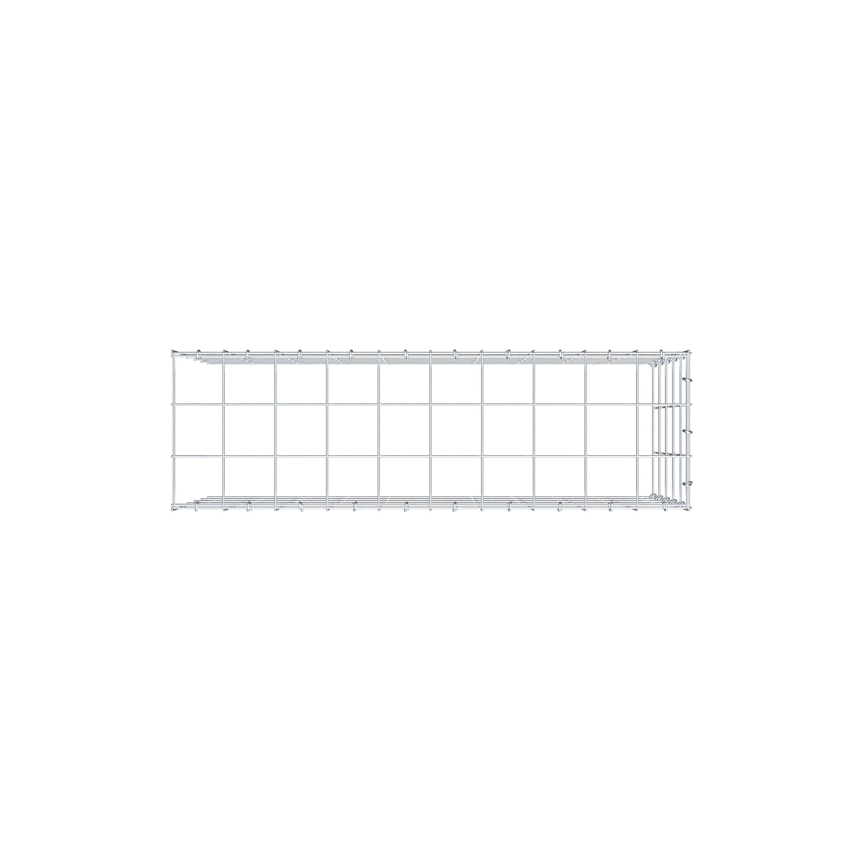 Monteret gabion type 4 100 cm x 50 cm x 30 cm (L x H x D), maskestørrelse 10 cm x 10 cm, C-ring