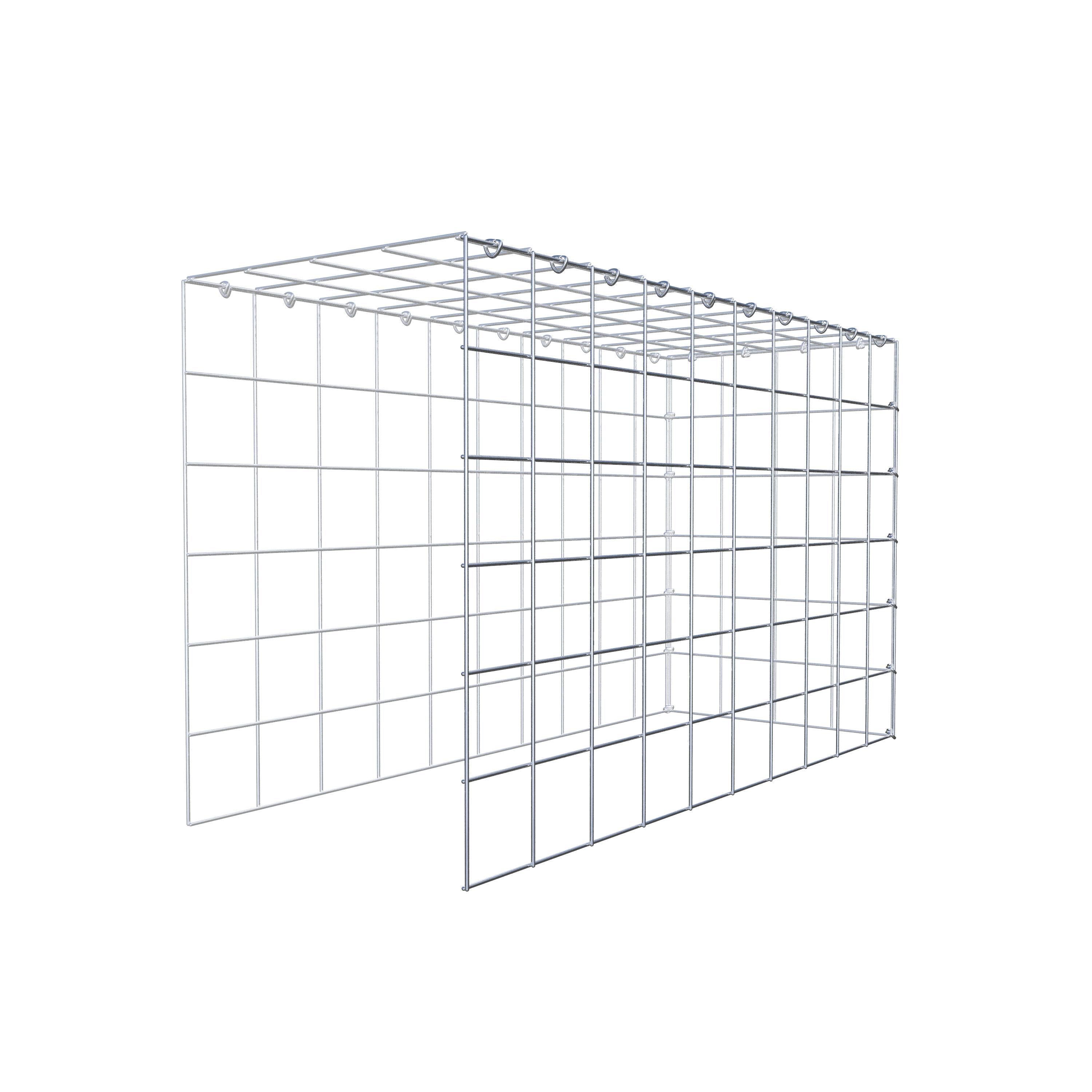 Mounted gabion type 4 100 cm x 60 cm x 40 cm (L x H x D), mesh size 10 cm x 10 cm, C-ring