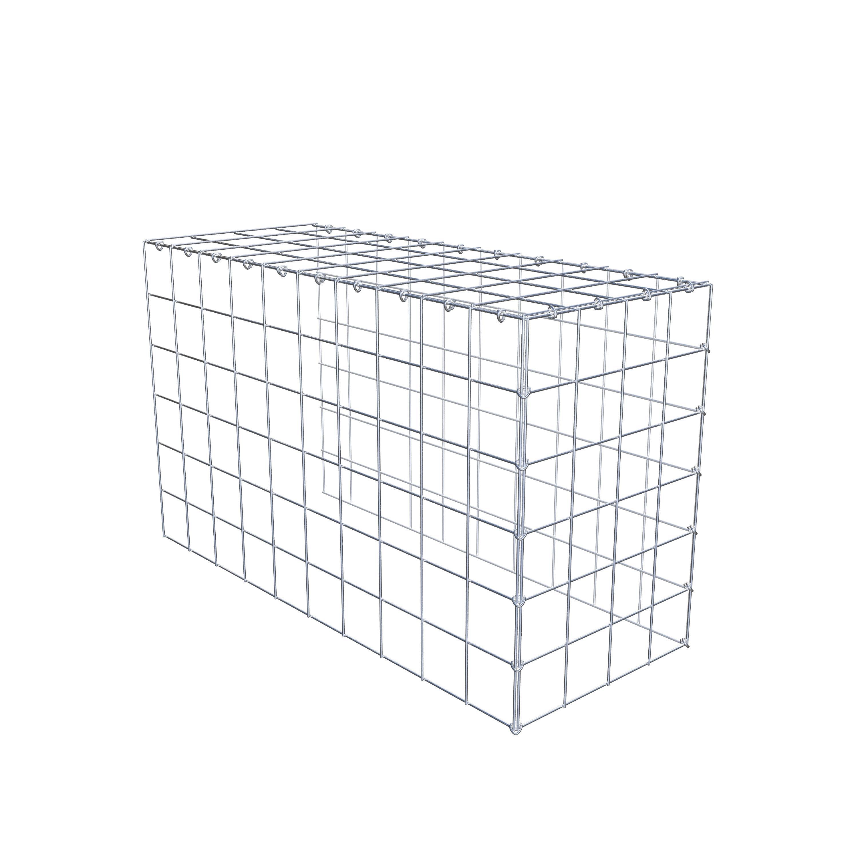 Mounted gabion type 4 100 cm x 60 cm x 40 cm (L x H x D), mesh size 10 cm x 10 cm, C-ring