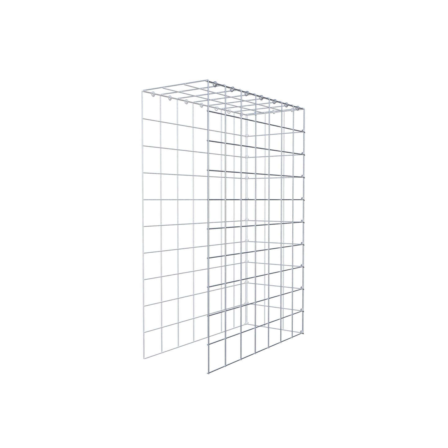 Mounted gabion type 4 100 cm x 70 cm x 30 cm (L x H x D), mesh size 10 cm x 10 cm, C-ring