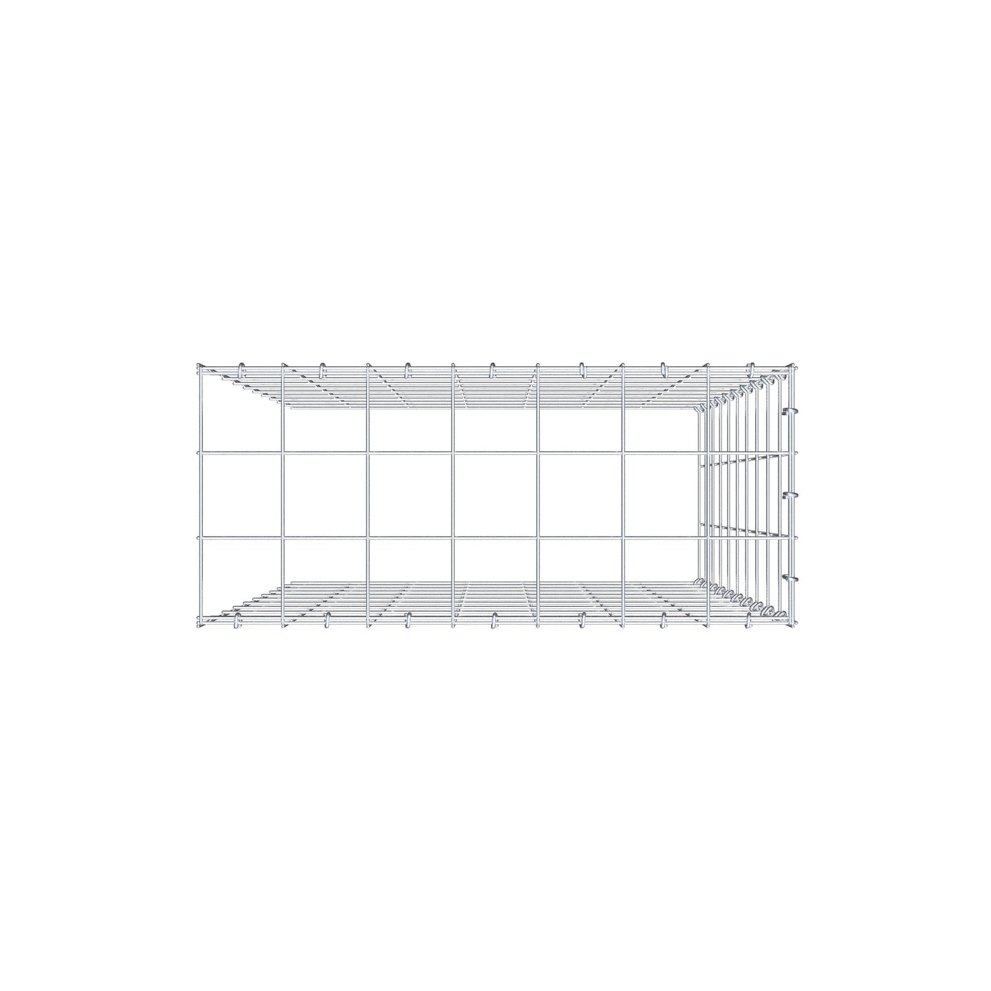 Mounted gabion type 4 100 cm x 70 cm x 30 cm (L x H x D), mesh size 10 cm x 10 cm, C-ring