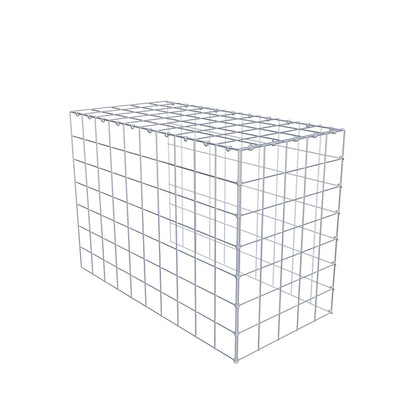 Monteret gabion type 4 100 cm x 70 cm x 50 cm (L x H x D), maskestørrelse 10 cm x 10 cm, C-ring