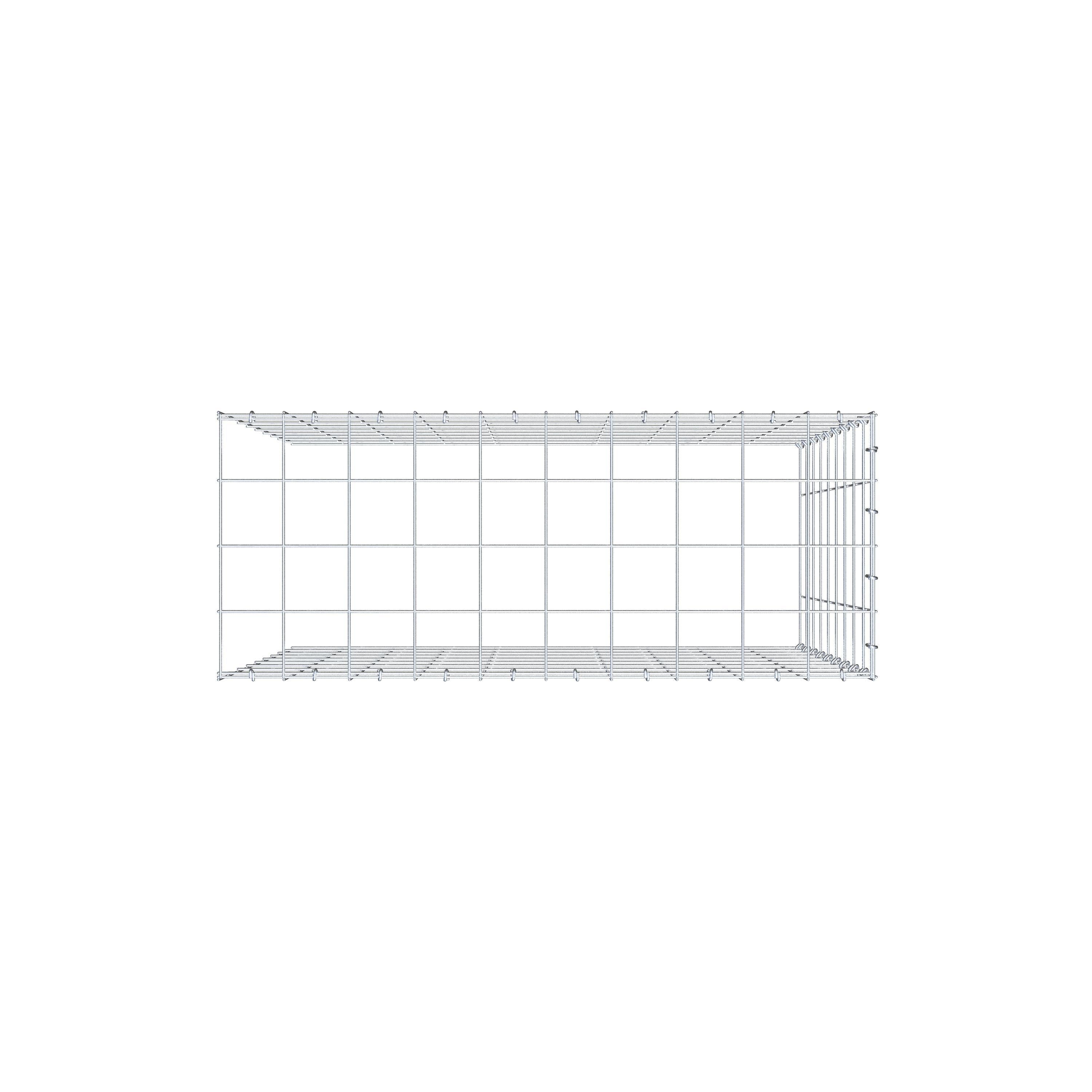 Mounted gabion type 4 100 cm x 90 cm x 40 cm (L x H x D), mesh size 10 cm x 10 cm, C-ring