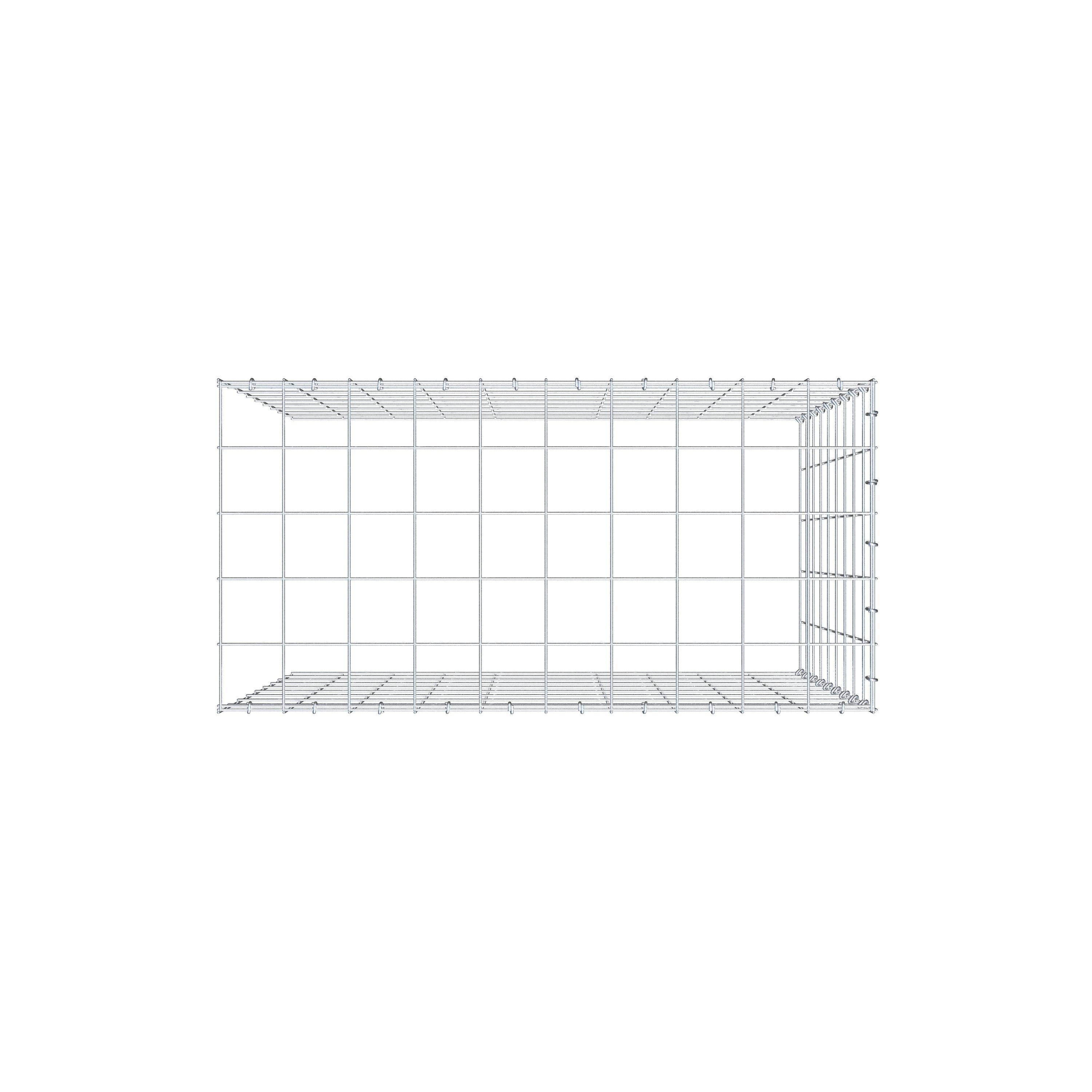 Mounted gabion type 4 100 cm x 90 cm x 50 cm (L x H x D), mesh size 10 cm x 10 cm, C-ring