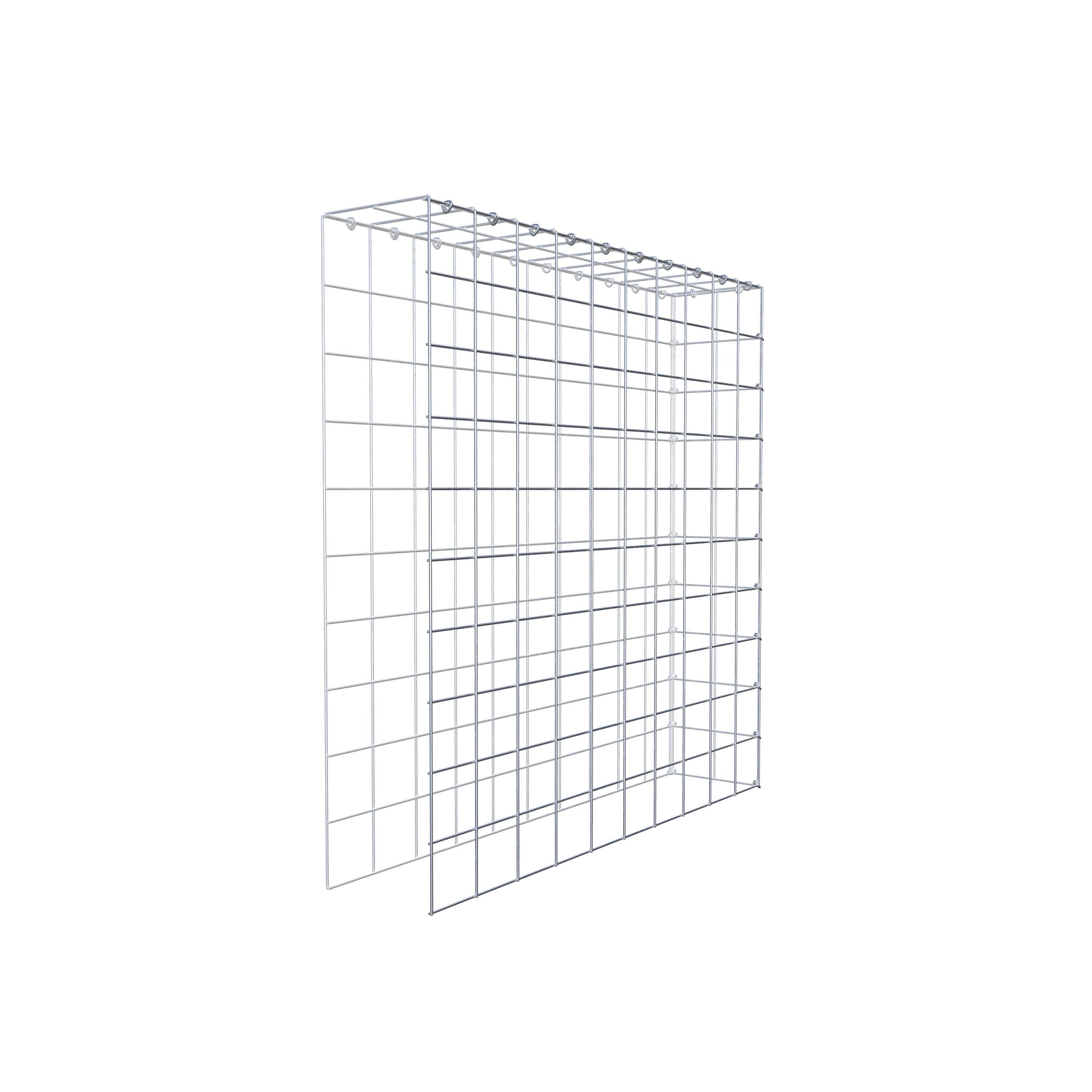 Monteret gabion type 4 100 cm x 100 cm x 20 cm (L x H x D), maskestørrelse 10 cm x 10 cm, C-ring