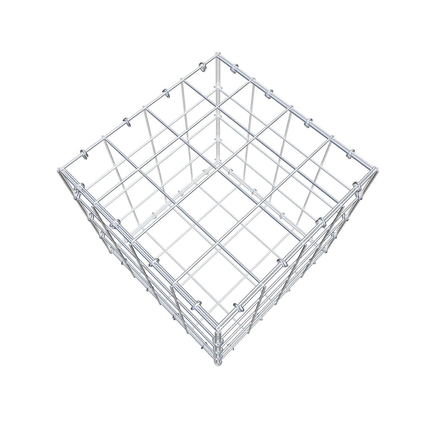 Gabion 40 cm x 40 cm x 40 cm (L x H x P), mailles 10 cm x 10 cm, anneau en C