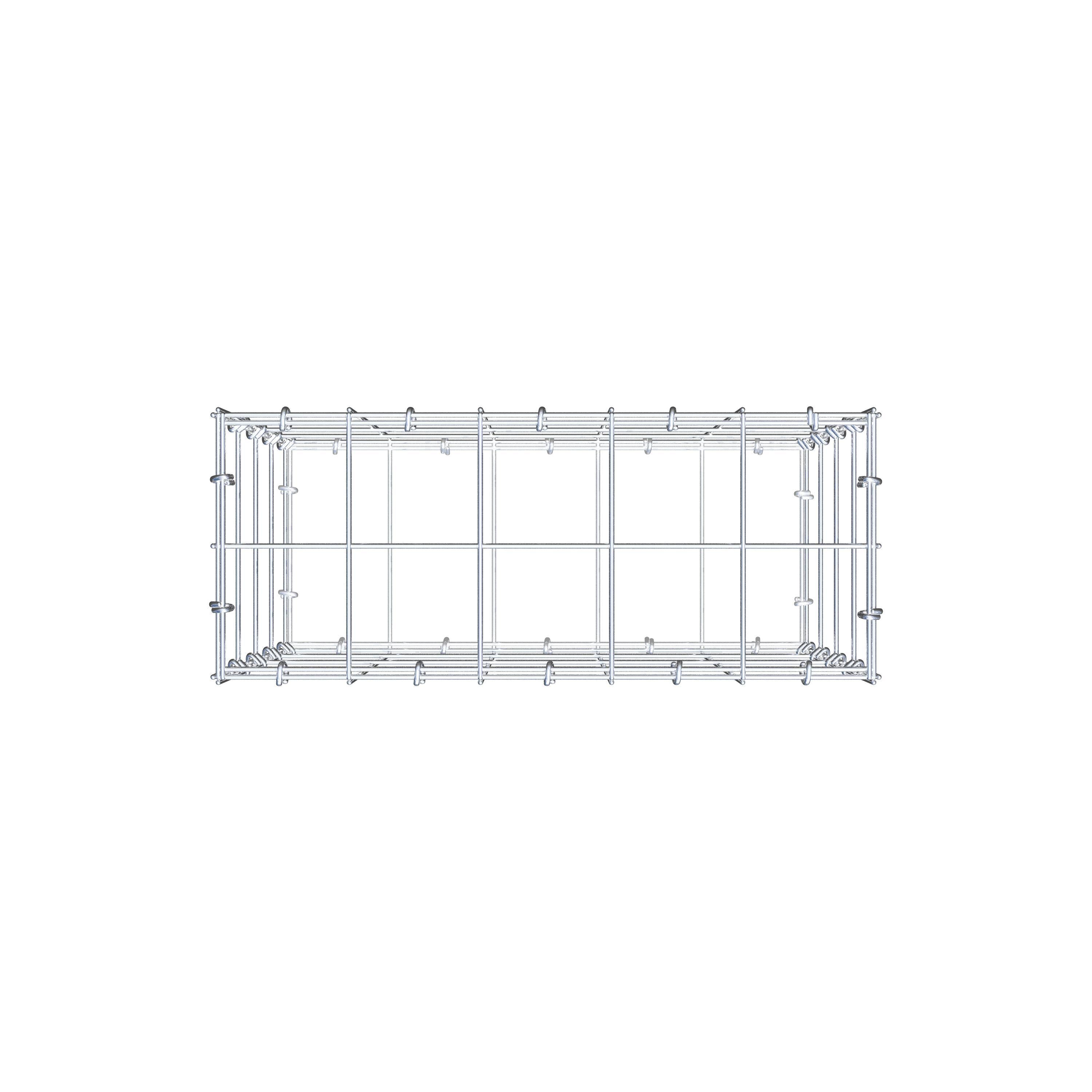 Schanskorf 50 cm x 40 cm x 20 cm (L x H x D), maaswijdte 10 cm x 10 cm, C-ring