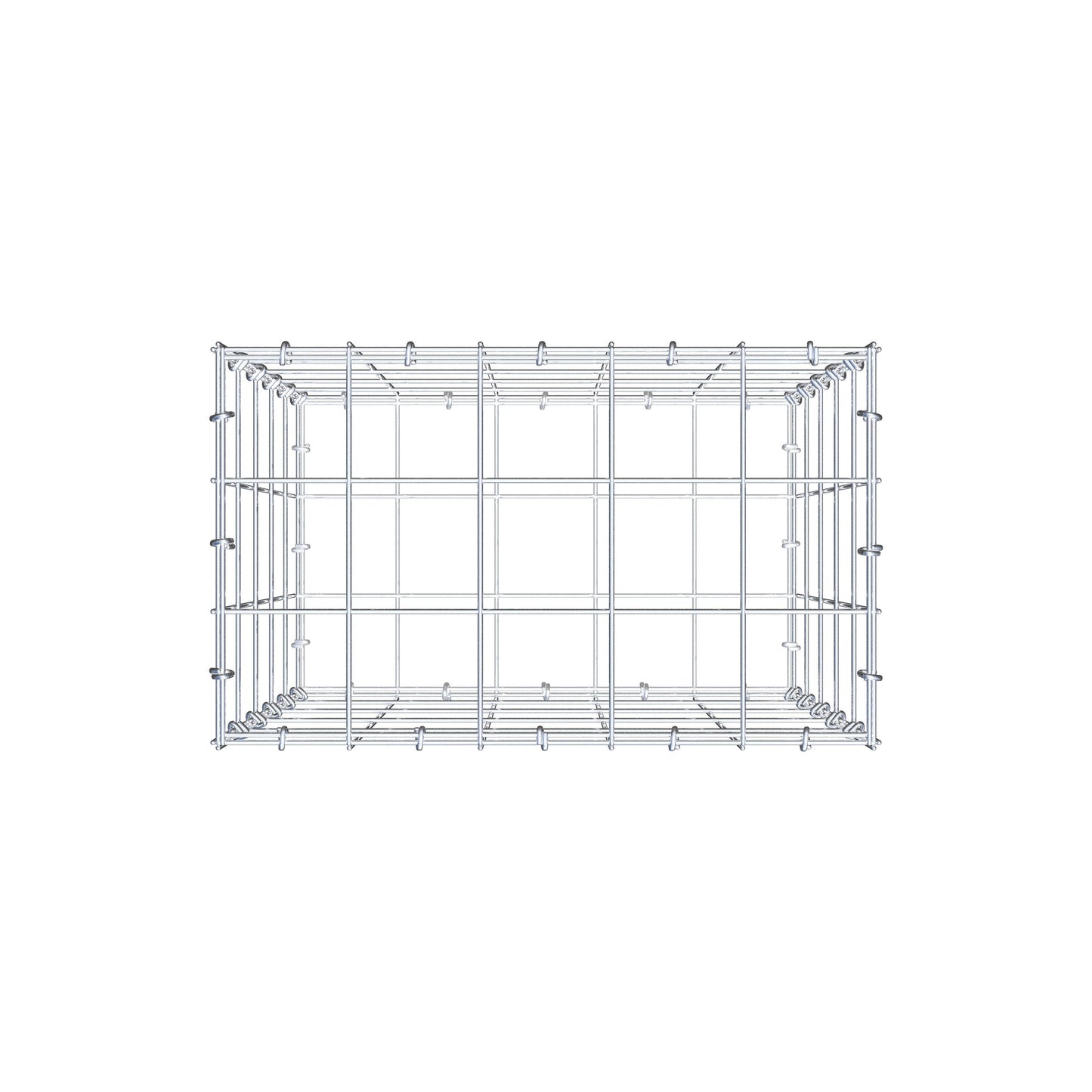 Schanskorf 50 cm x 50 cm x 30 cm (L x H x D), maaswijdte 10 cm x 10 cm, C-ring
