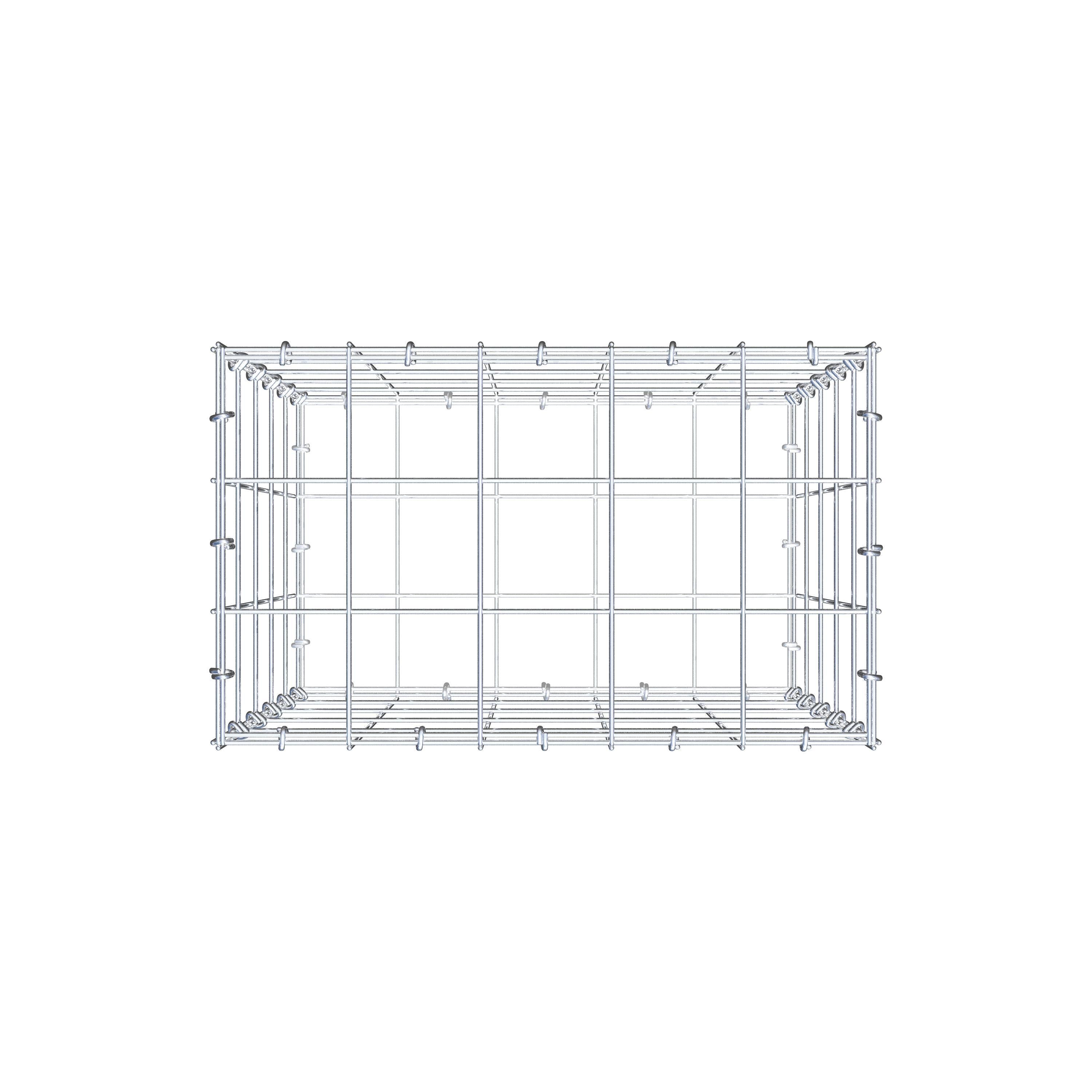 Schanskorf 50 cm x 50 cm x 30 cm (L x H x D), maaswijdte 10 cm x 10 cm, C-ring