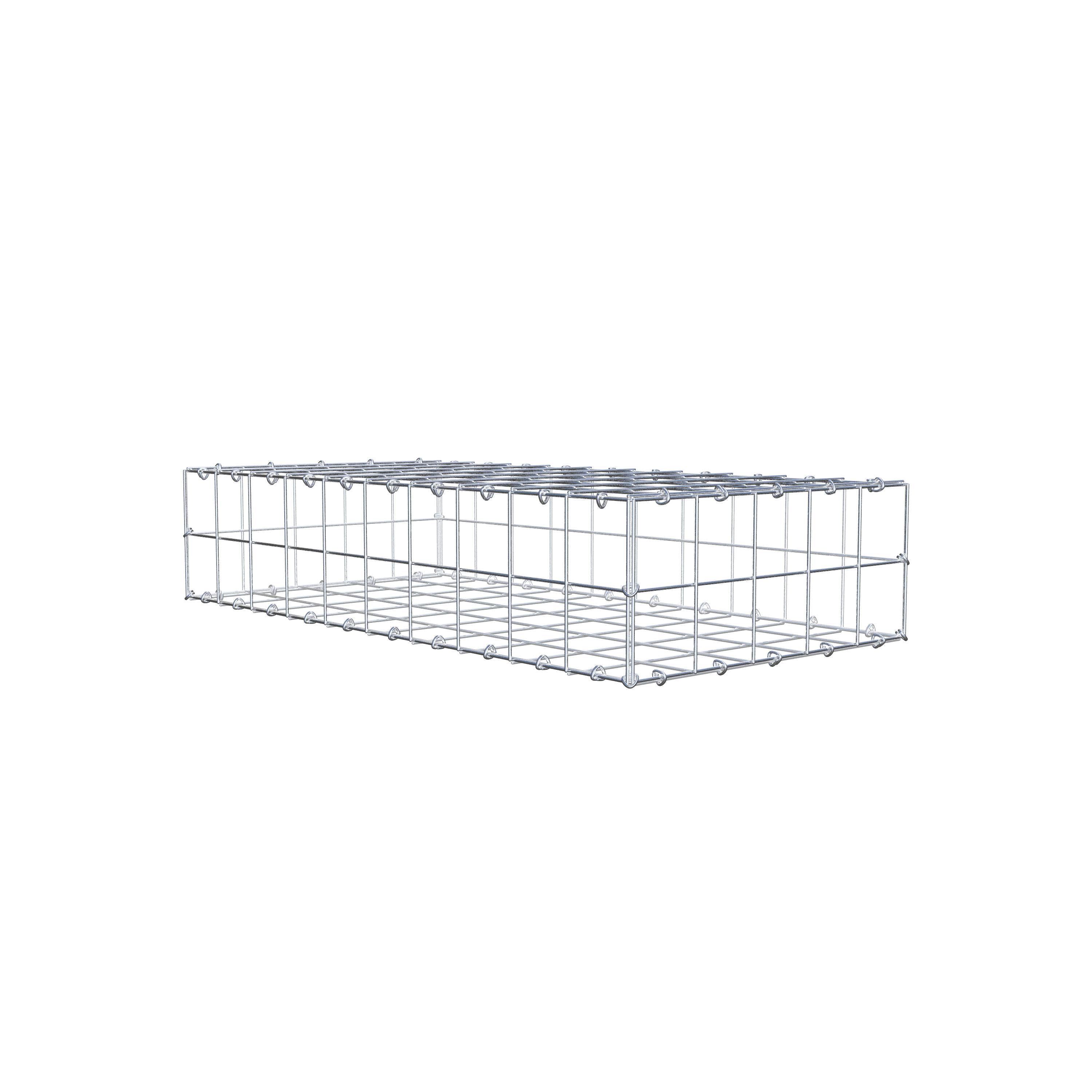 Gabione 100 cm x 20 cm x 50 cm (L x H x T), Maschenweite 10 cm x 10 cm, C-Ring