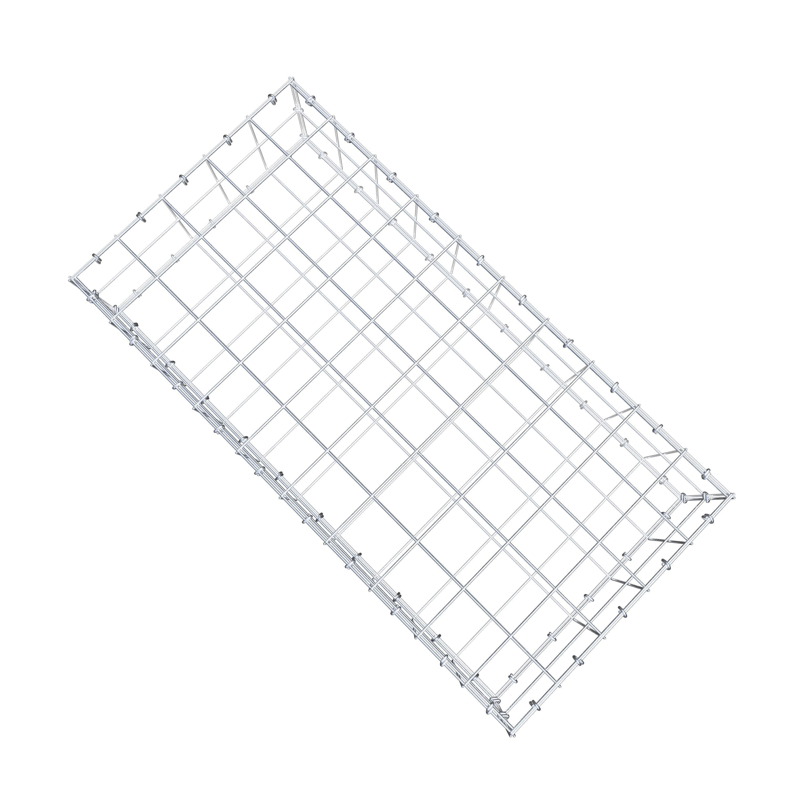 Gabion 100 cm x 20 cm x 50 cm (L x H x D), mesh size 10 cm x 10 cm, C-ring