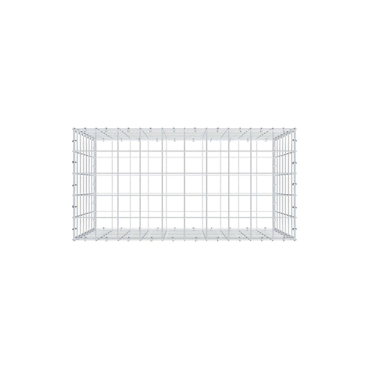 Gabion 100 cm x 70 cm x 50 cm (L x H x D), maskstorlek 10 cm x 10 cm, C-ring