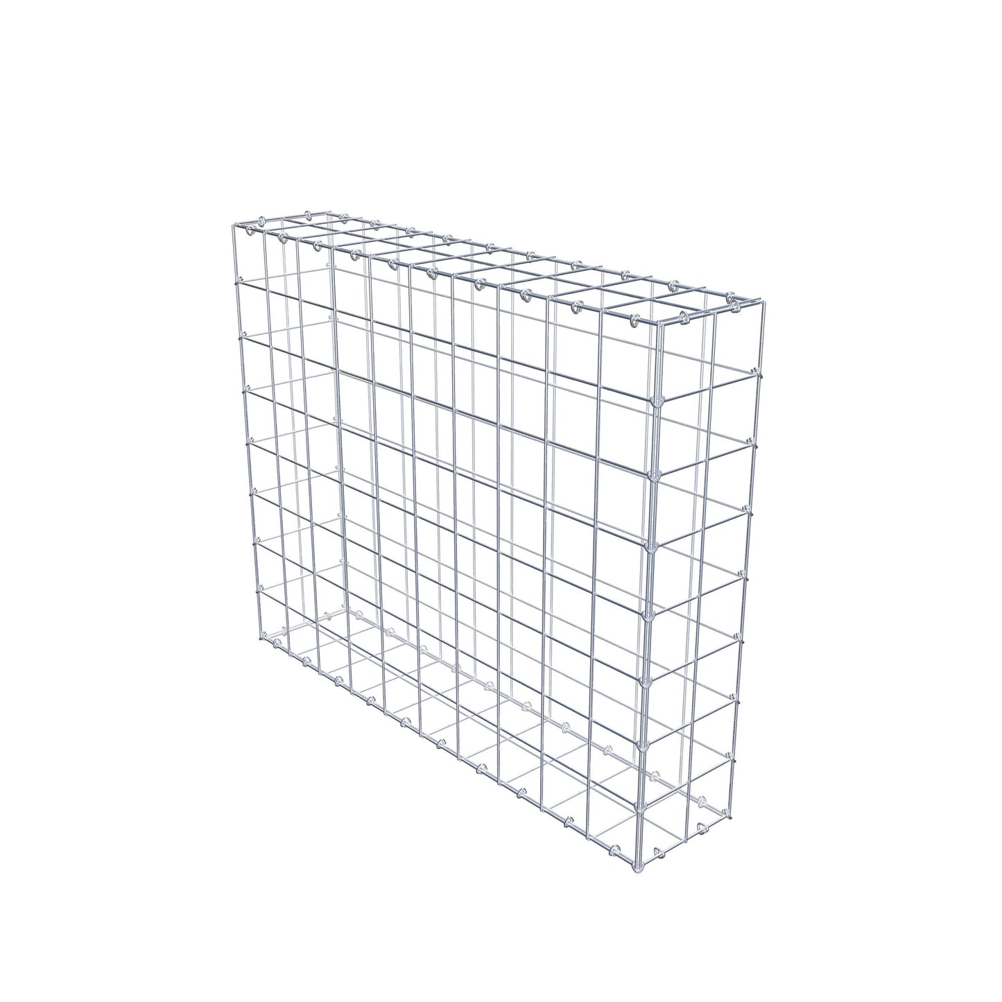 Gabion 100 cm x 80 cm x 20 cm (L x H x D), mesh size 10 cm x 10 cm, C-ring