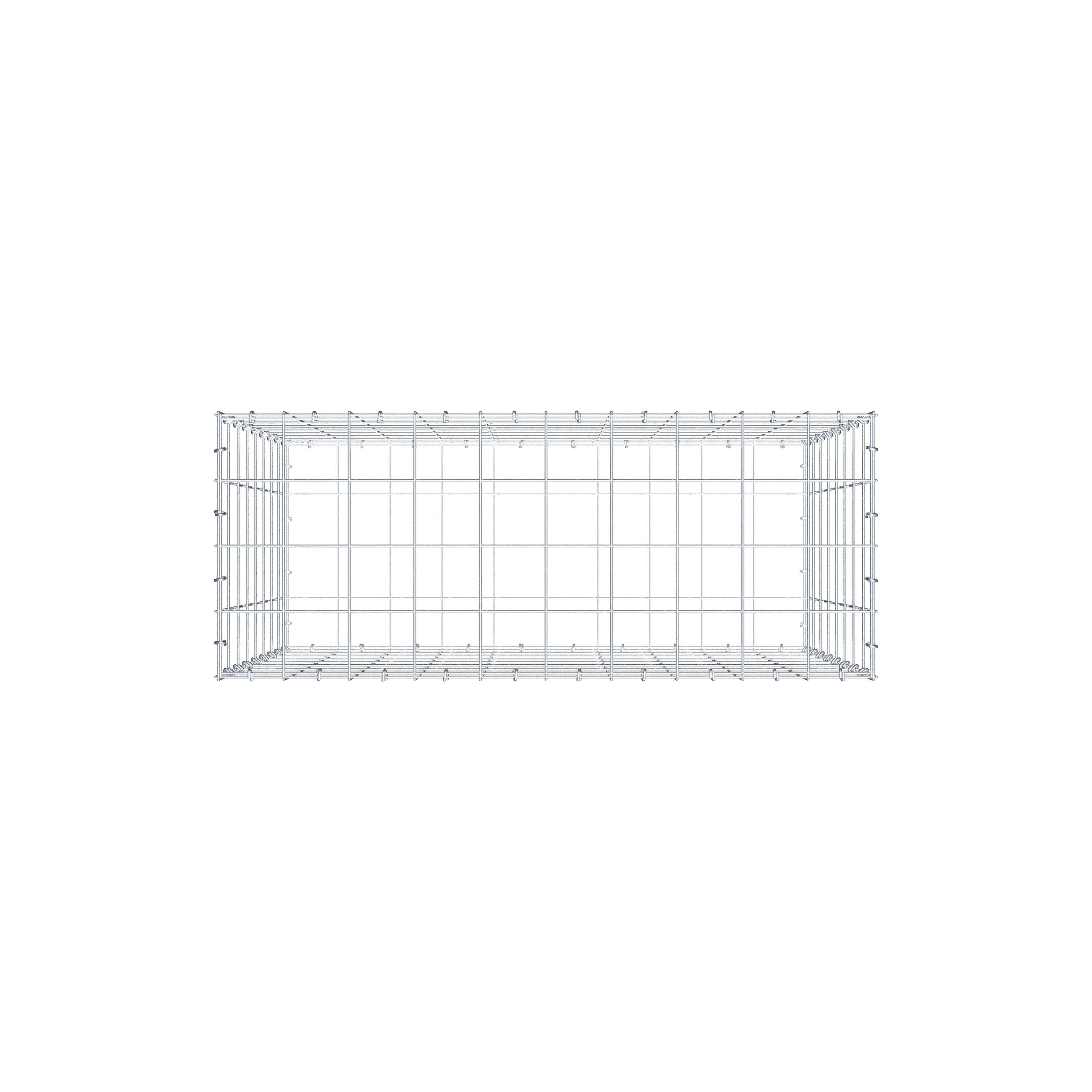 Gabione 100 cm x 80 cm x 40 cm (L x H x T), Maschenweite 10 cm x 10 cm, C-Ring