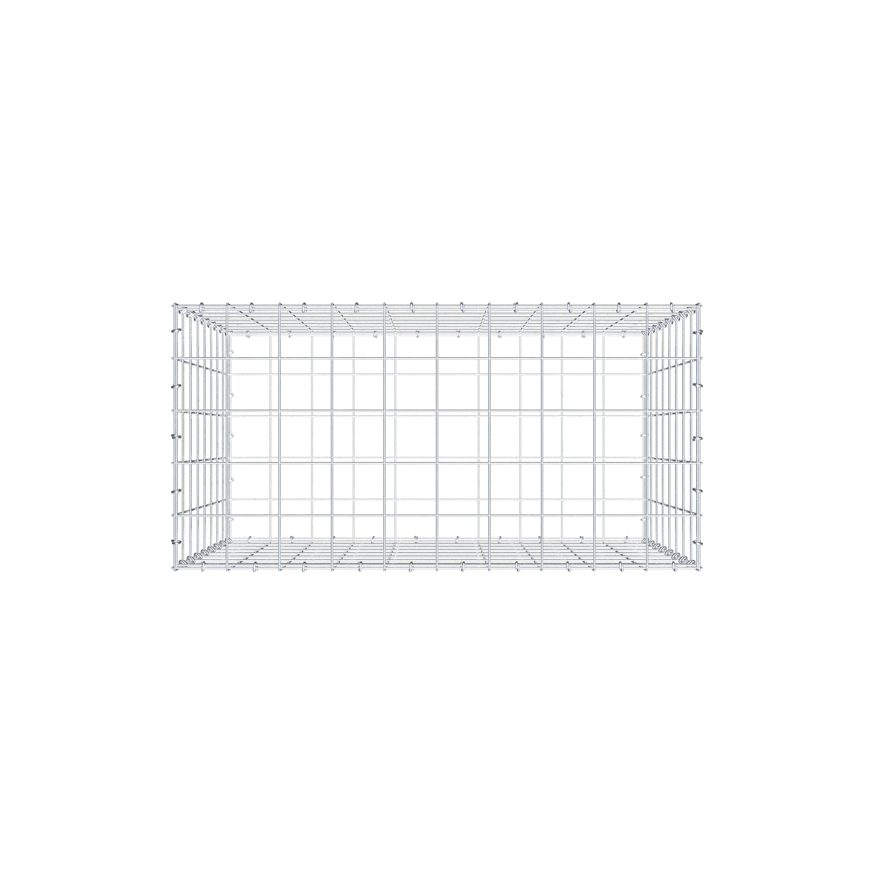 Gabion 100 cm x 80 cm x 50 cm (L x H x D), mesh size 10 cm x 10 cm, C-ring