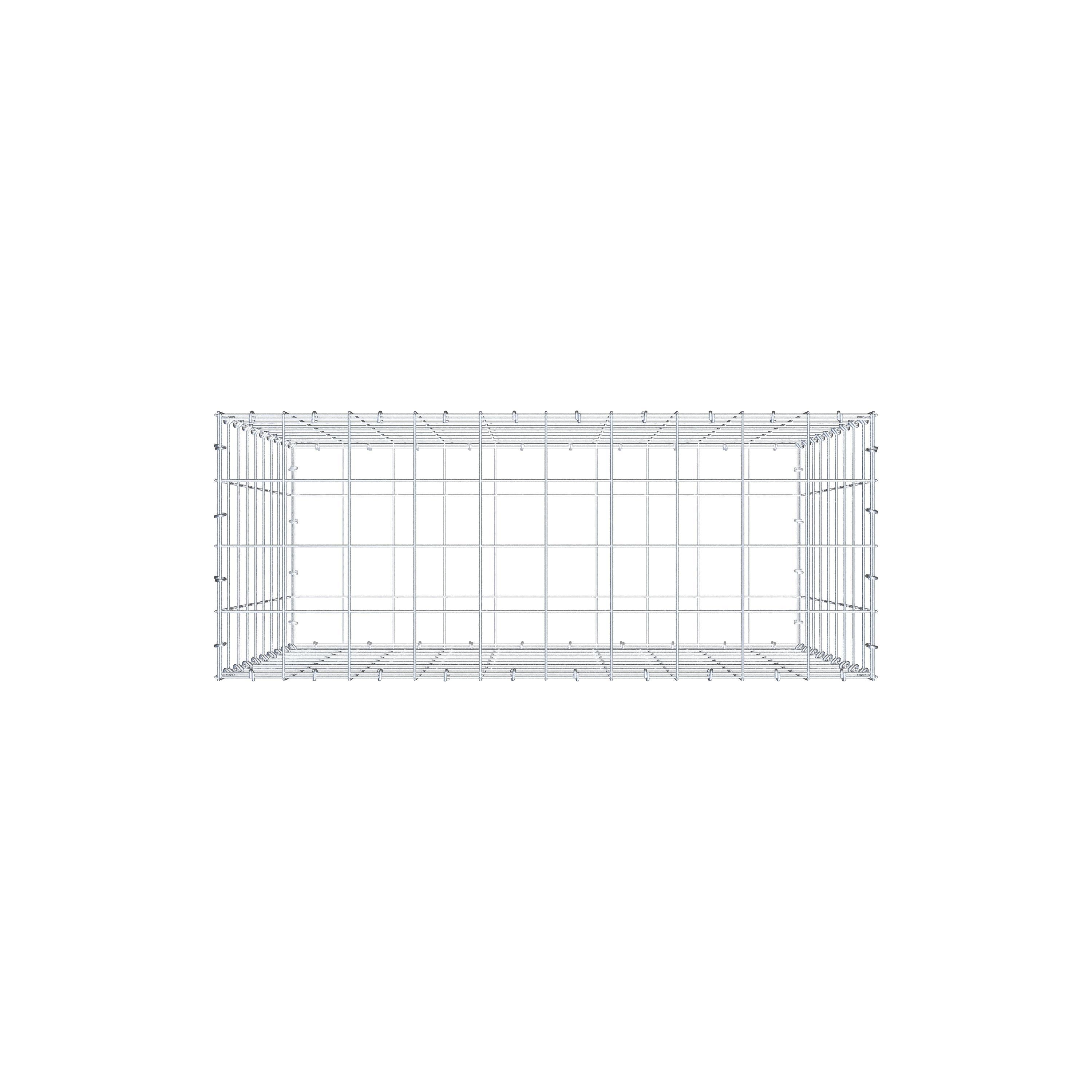 Gabion 100 cm x 90 cm x 40 cm (L x H x D), mesh size 10 cm x 10 cm, C-ring