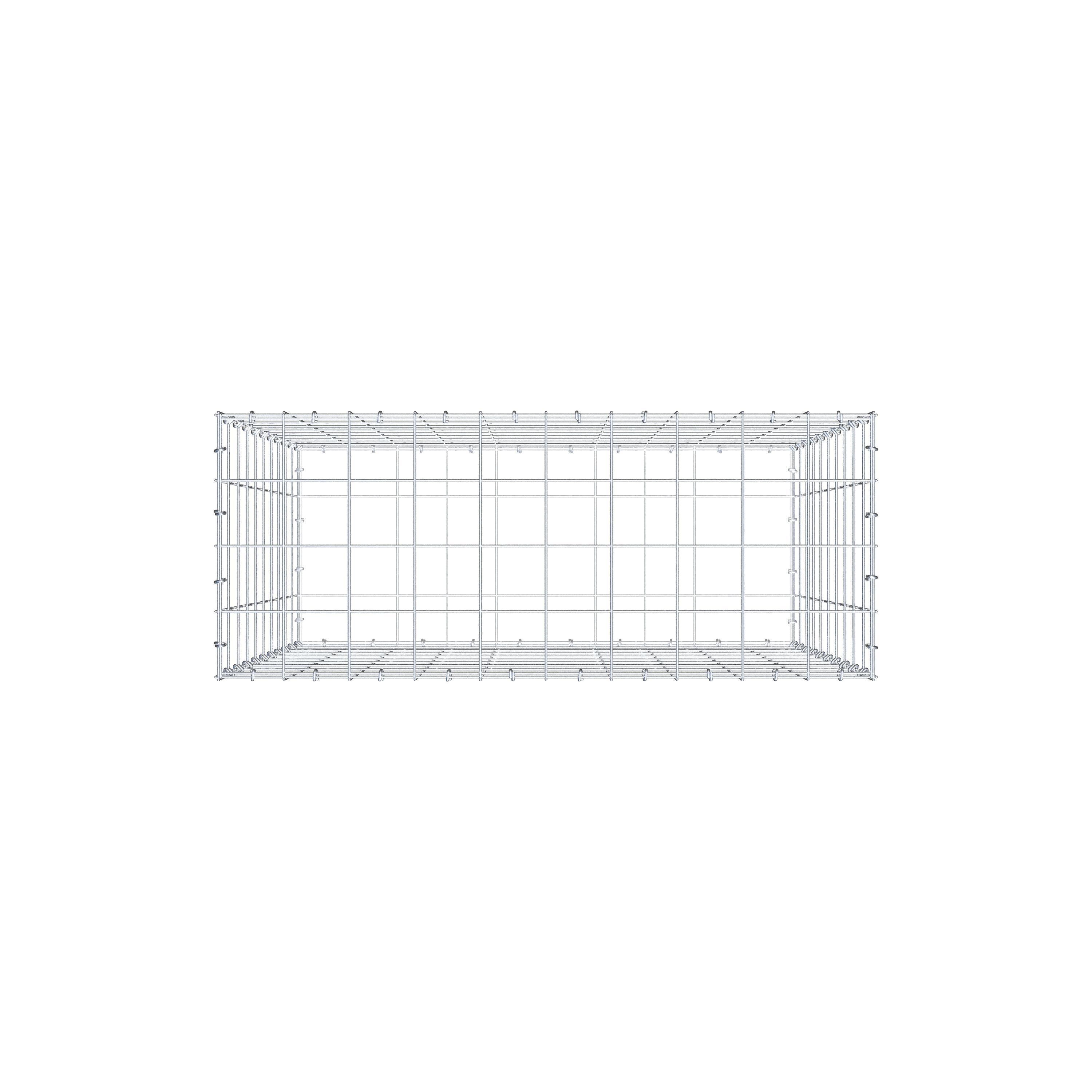 Gabione 100 cm x 100 cm x 40 cm (L x H x T), Maschenweite 10 cm x 10 cm, C-Ring