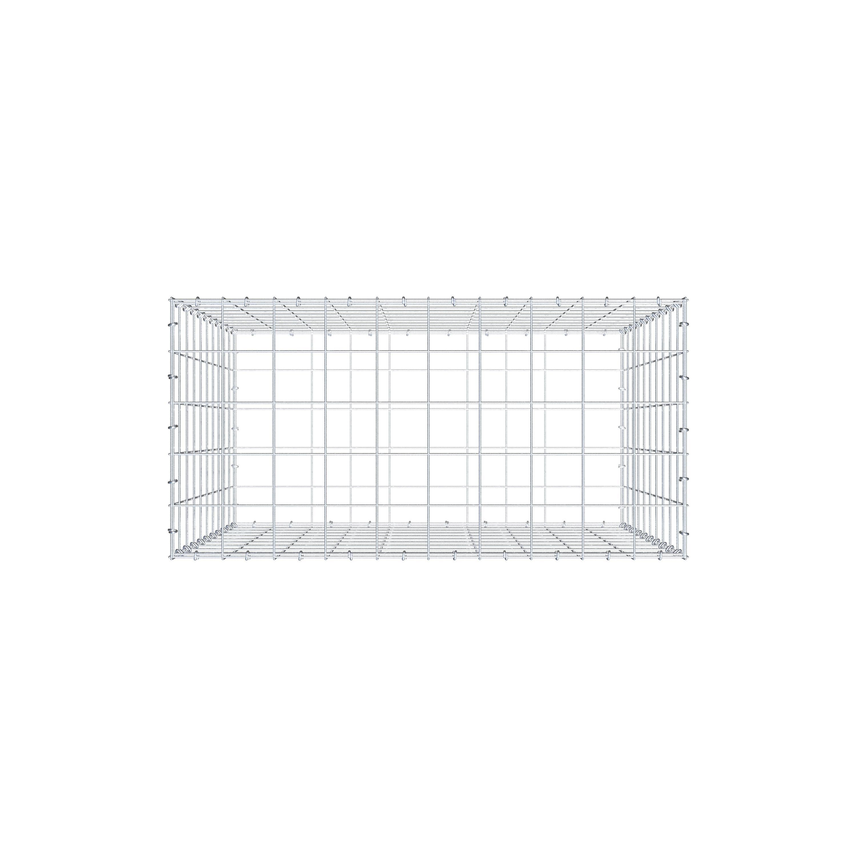 Gabion 100 cm x 100 cm x 50 cm (L x H x D), mesh size 10 cm x 10 cm, C-ring