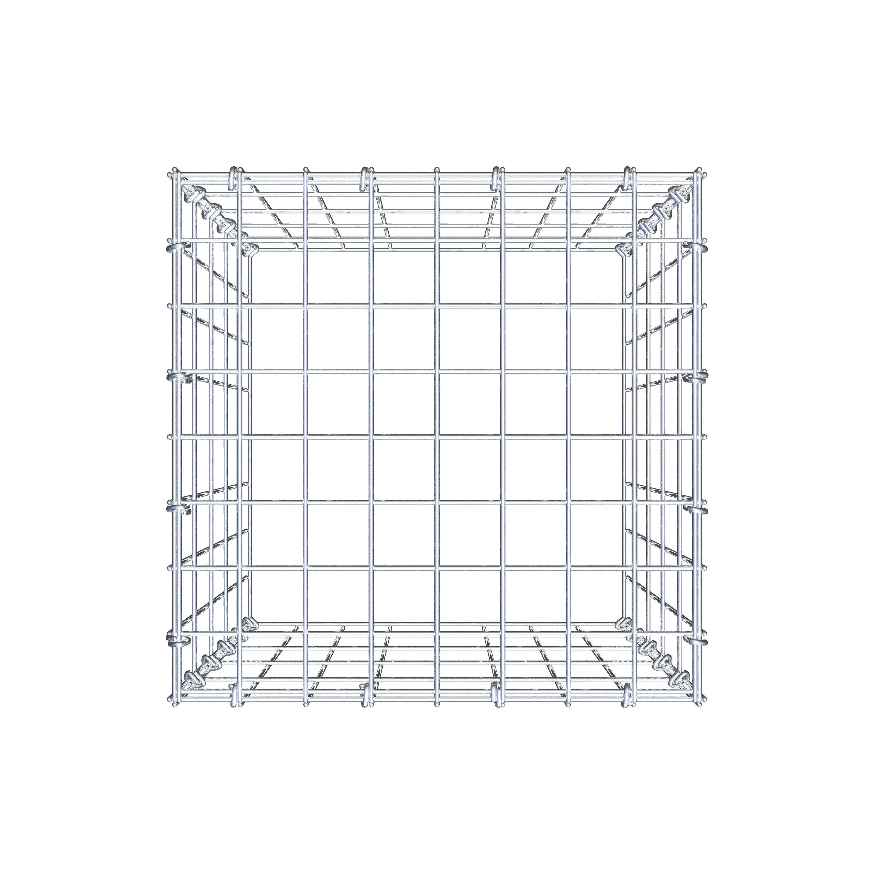 Mounted gabion type 3 50 cm x 40 cm x 40 cm (L x H x D), mesh size 5 cm x 10 cm, C-ring