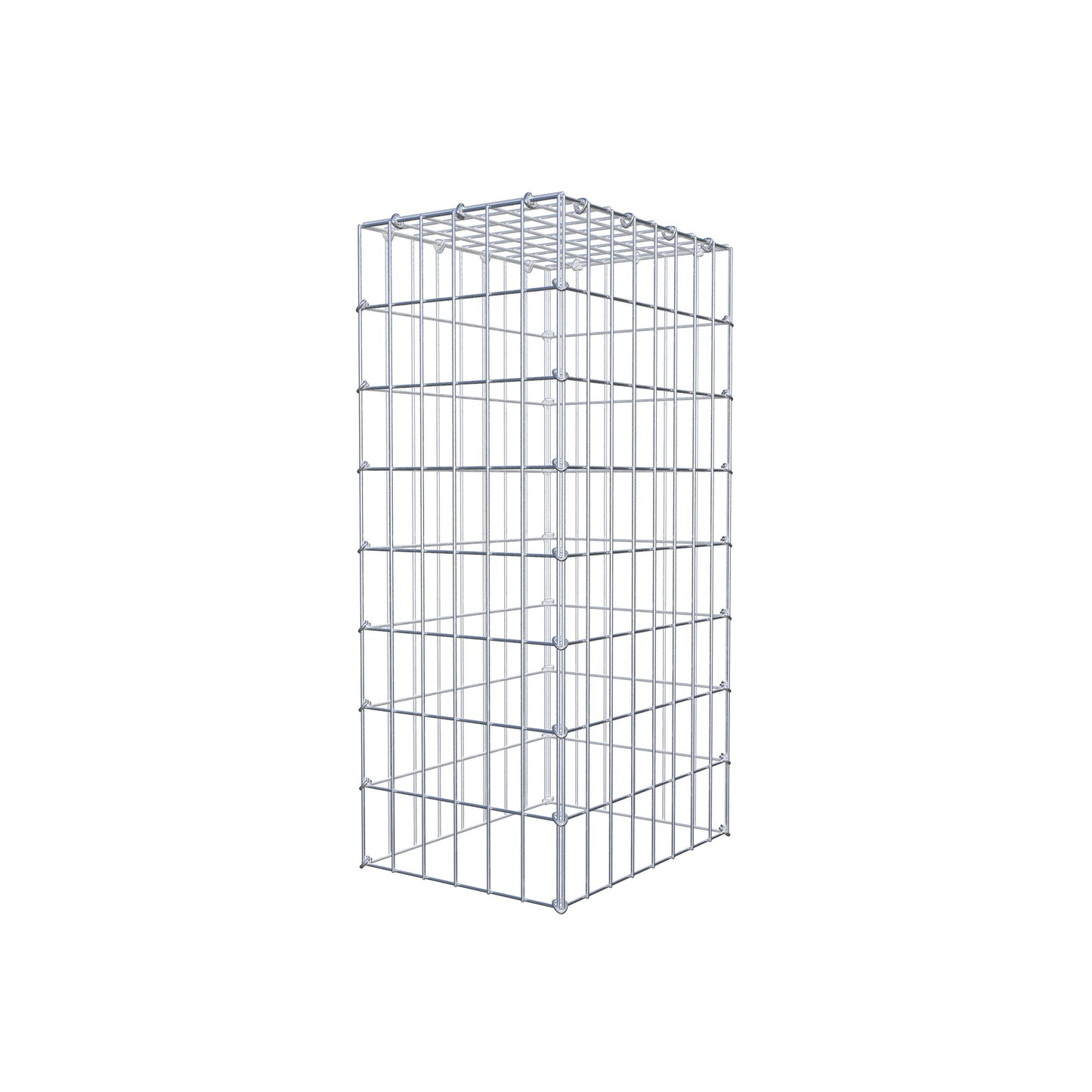 Monteret gabion type 3 80 cm x 40 cm x 30 cm (L x H x D), maskestørrelse 5 cm x 10 cm, C-ring